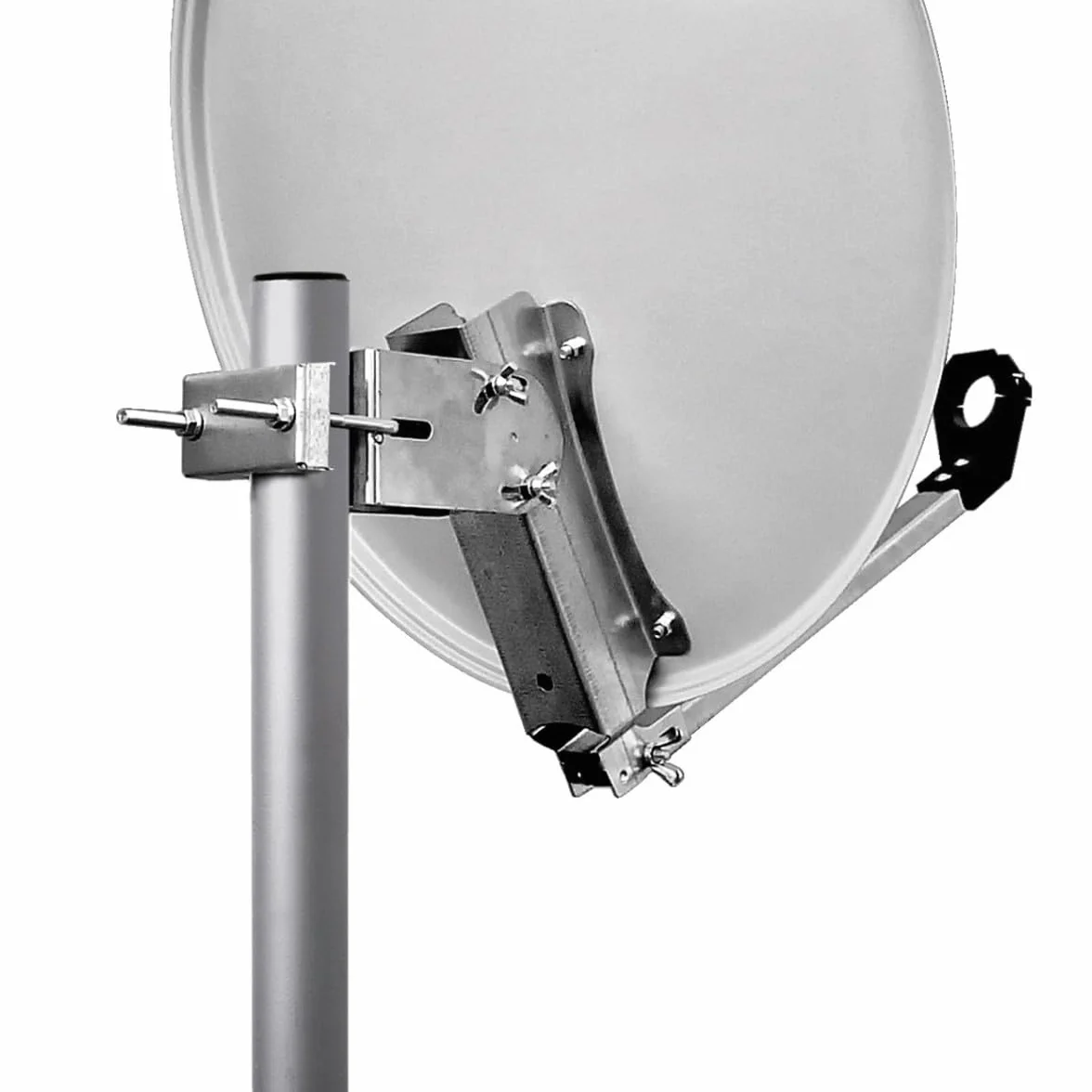 Parabole Satellite Acier Blanche 65cm avec Support LNB en Acier Galvanisé idéal Astra EUTELSAT