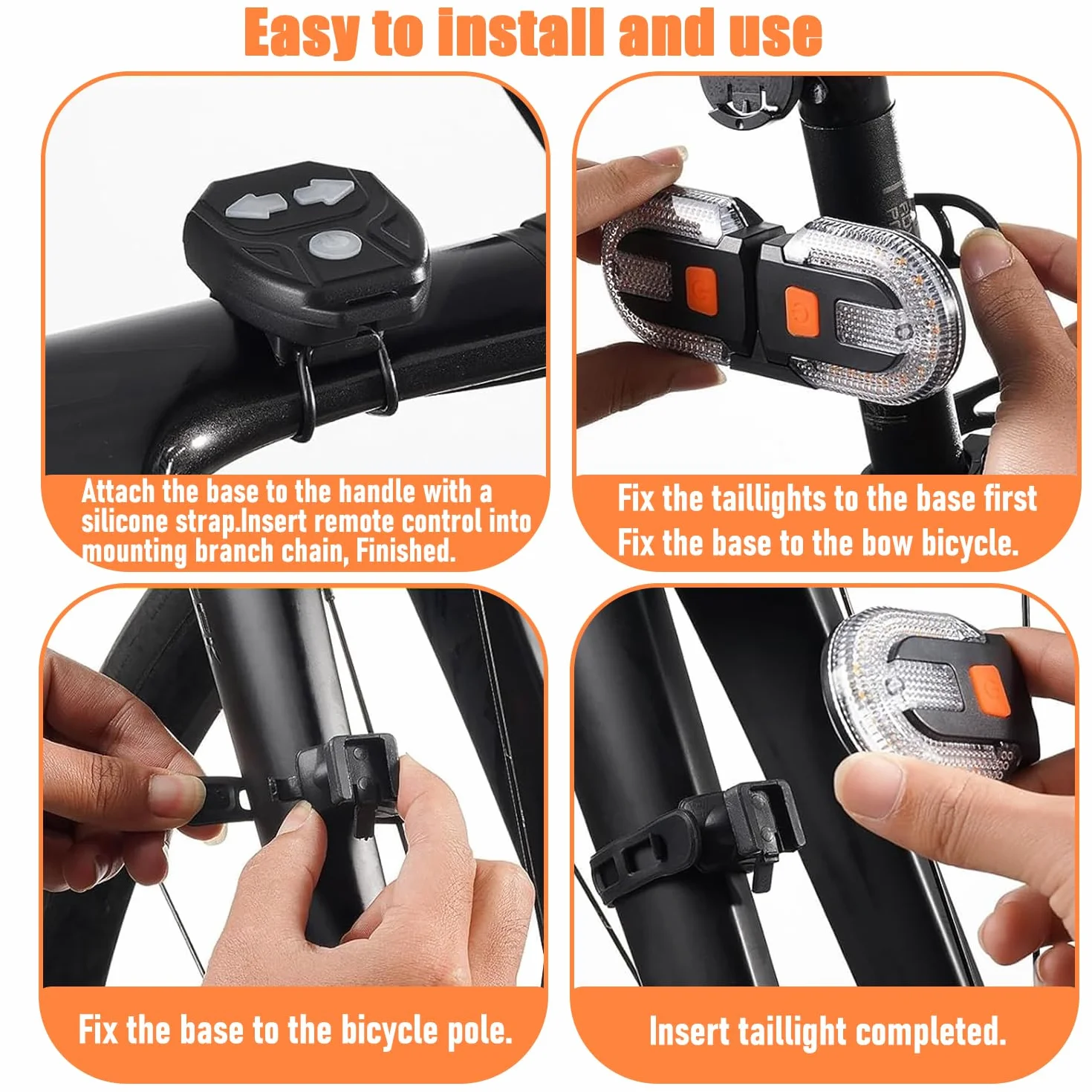 Feu Arrière de Vélo USB Rechargeable avec Clignotant, Éclairage Arrière pour Vélo, Trotinette Électrique