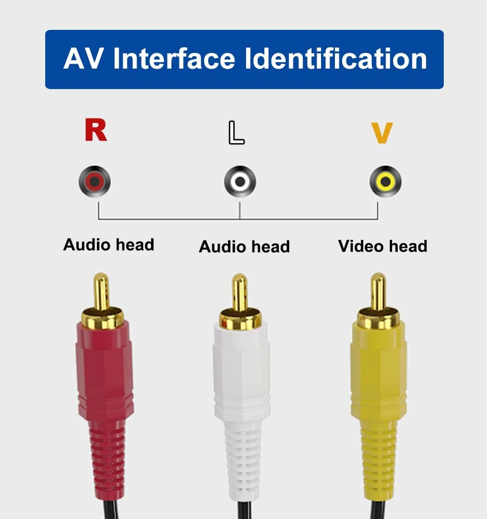 Câble RCA, Câble Composite Audio Vidéo 3 RCA, Câble AV Plaqué or, pour TV, Magnétoscope, DVD, Satellite, Récepteurs de Cinéma Maison - 1,5 m