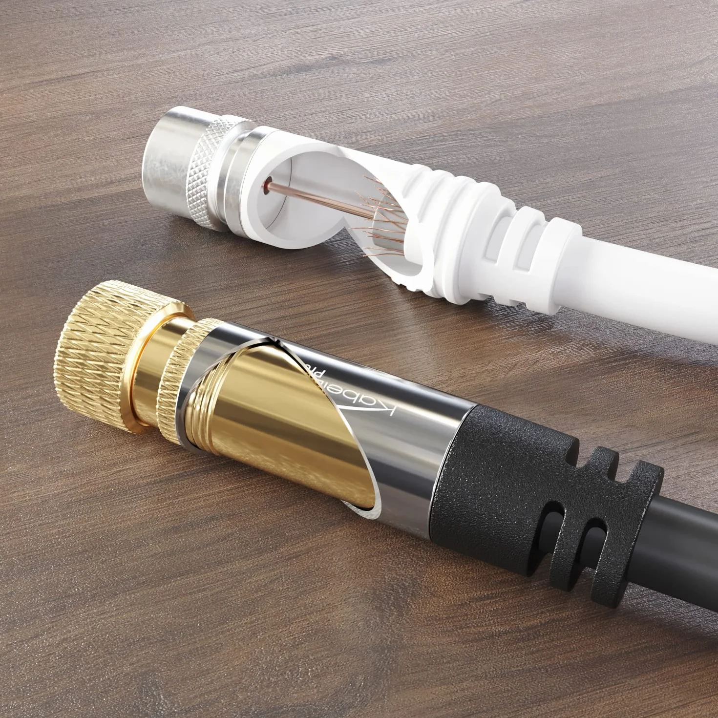 KabelDirekt – 7,5m Câble HDTV SAT/TV (75 ohms, connecteur F > connecteur coaxial, câble coaxial, TV, HDTV, radio, DVB-T2, DVB-C, DVB-S)