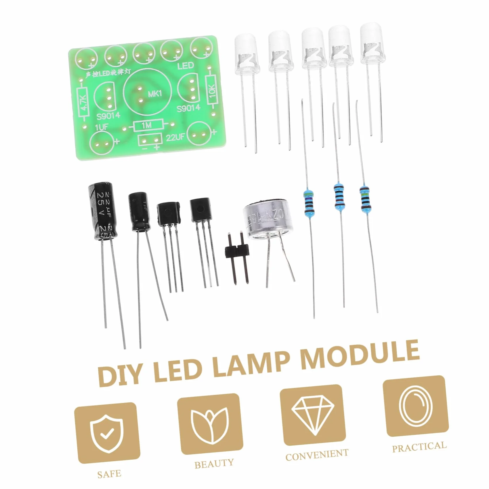 Uonlytech - Module Acoustique LED - Module Clignotant LED lumière Flash Lustre LED DIY Respirer des pièces légères Module de pièces de Lampe Clignotante LED Tons de Terre dirigé Positionner