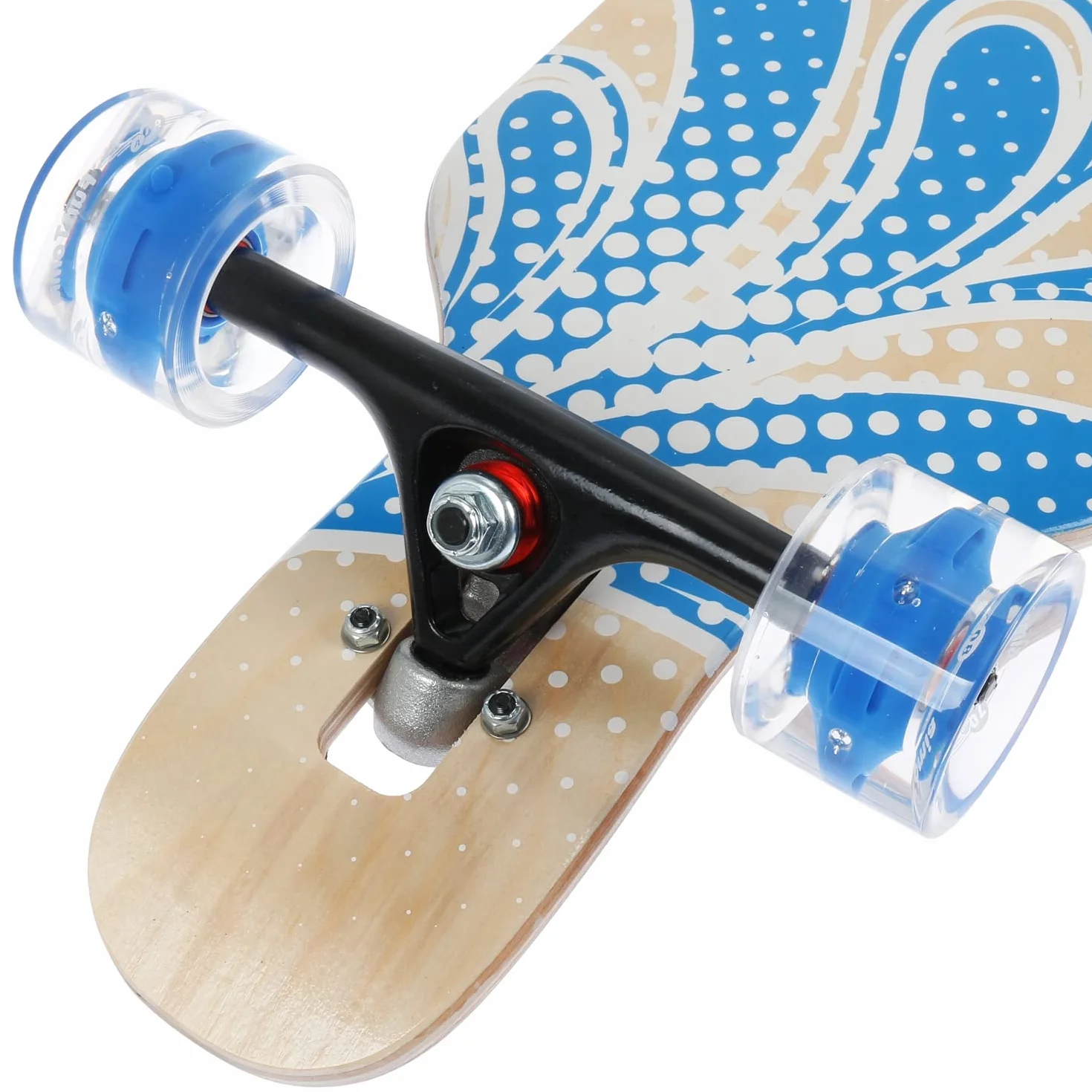 Flex2 Longboard Camber planche à roulettes fleur bleue LED bois d'érable jusqu'à 84 kg
