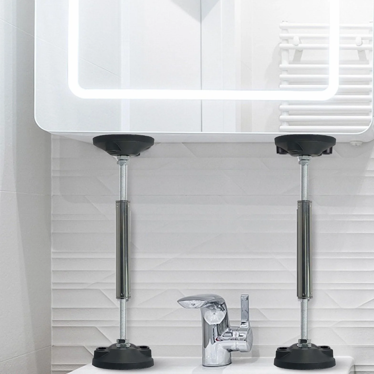 Barre de support télescopique robuste pour armoire - Hauteur réglable - Charge maximale de 300 kg (23-37 cm)