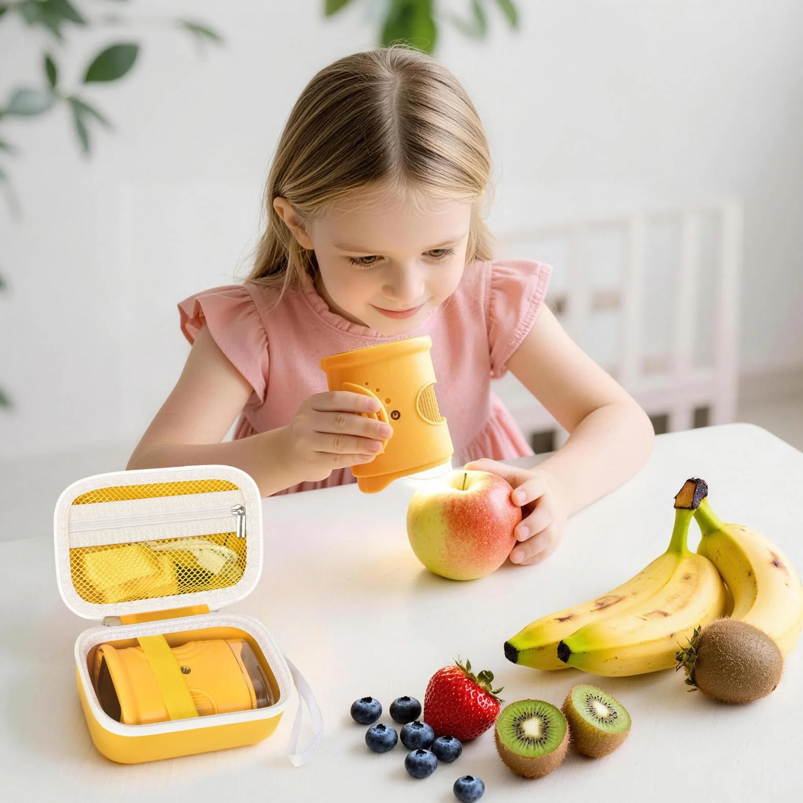 Étui de microscope pour enfants BMDSAE/pour microscope numérique portable Edubini 1000x, support de rangement portable pour câble de charge et accessoires de cartes SD (boîte uniquement)
