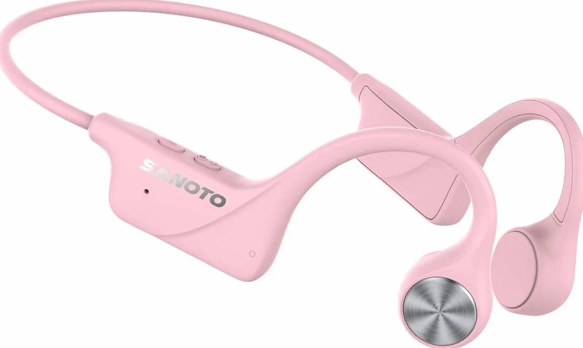 SANOTO Casque Conduction Osseuse Bluetooth 5.3, Open Ear Casque Bluetooth Sans Fil Sport IPX5 Étanche et Anti-poussière Conduction Osseuse Batterie longue durée Running Fitness Cycling Casque Écouteur