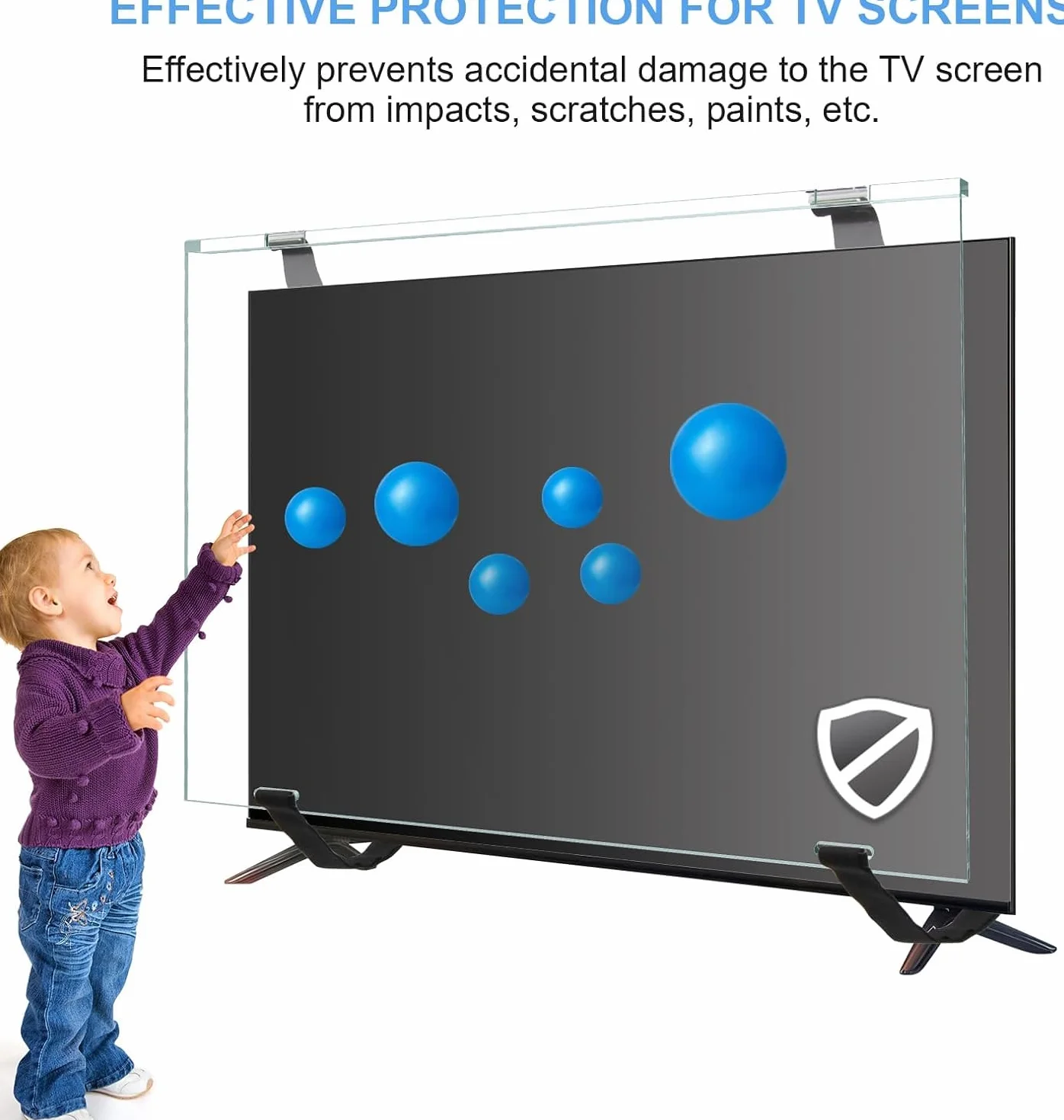 Qoosea Protecteur d'Écran TV 65 Pouces - Panneau de Protection en Acrylique HD Clair pour Téléviseur