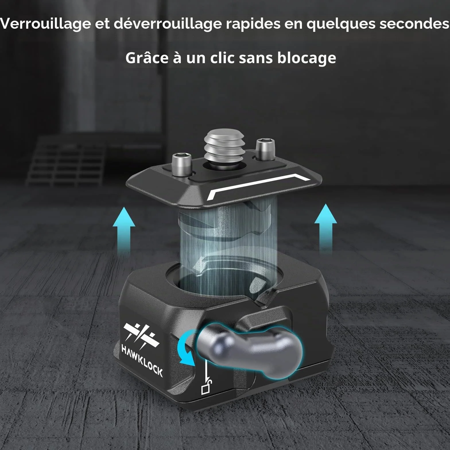 SMALLRIG Mini Plaque à Dégagement Rapide avec Vis 1/4", HawkLock Drop-in QR Plate Camera Mount pour Canon pour Sony pour Trépied, Monopode, Caméscope, Lumière LED, Caméra d'action, Moniteur - 3513C