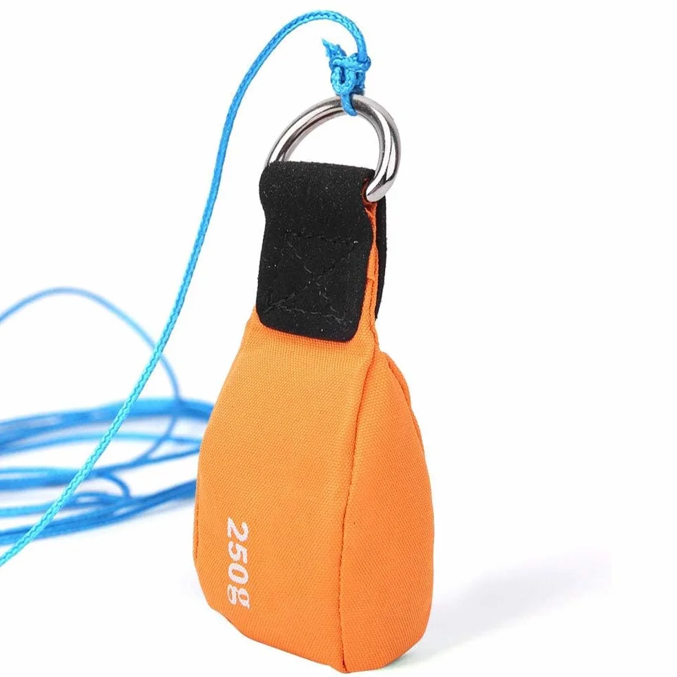 Agatige Lancer Polyvalent en Nylon Sac De Corde, Lanceur De Fronde Extérieur Sac Lancer Corde D'arboriste avec Anneau en D Orange