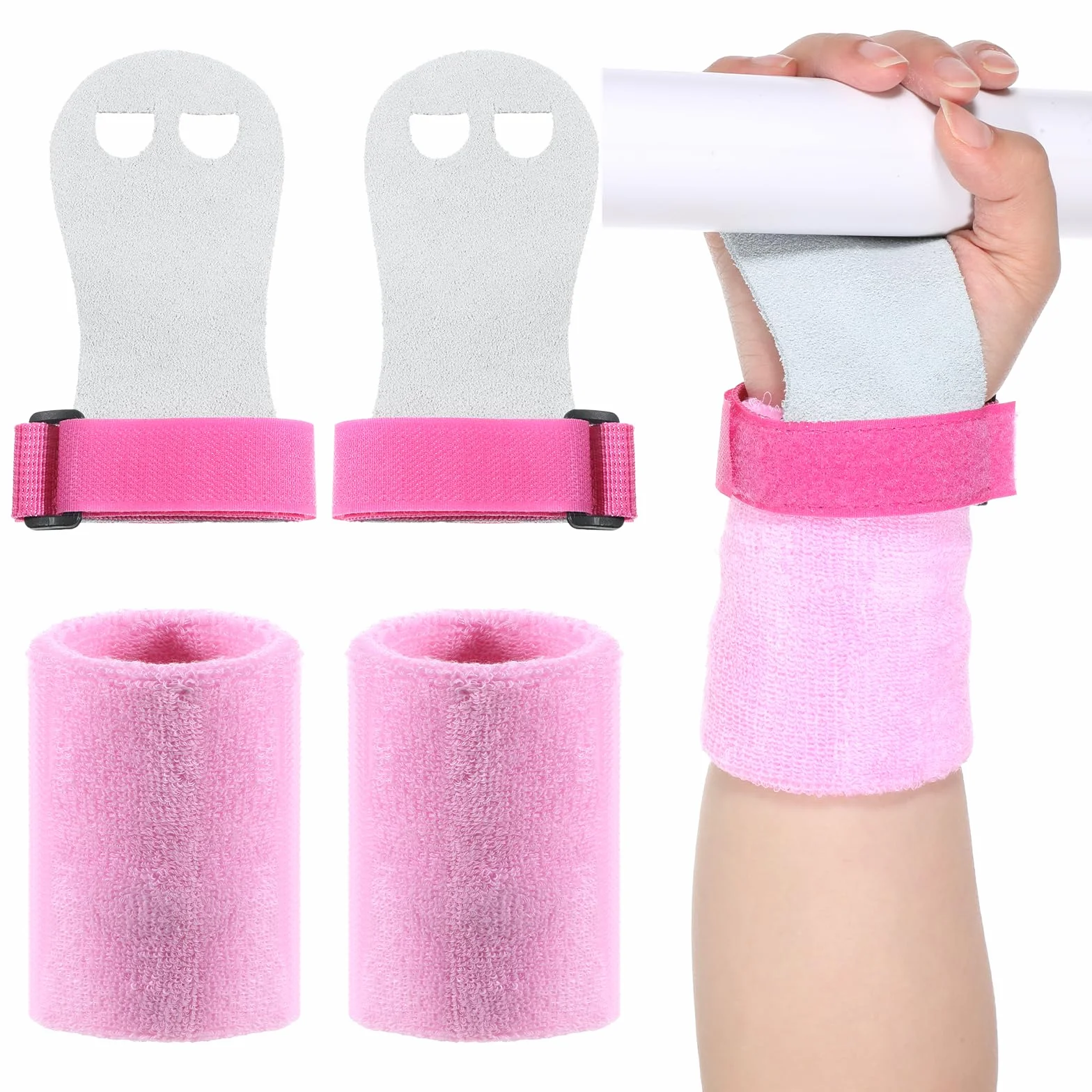 Ensemble de poignées et bandeaux de gymnastique pour filles - Gants, protection paume, support poignet