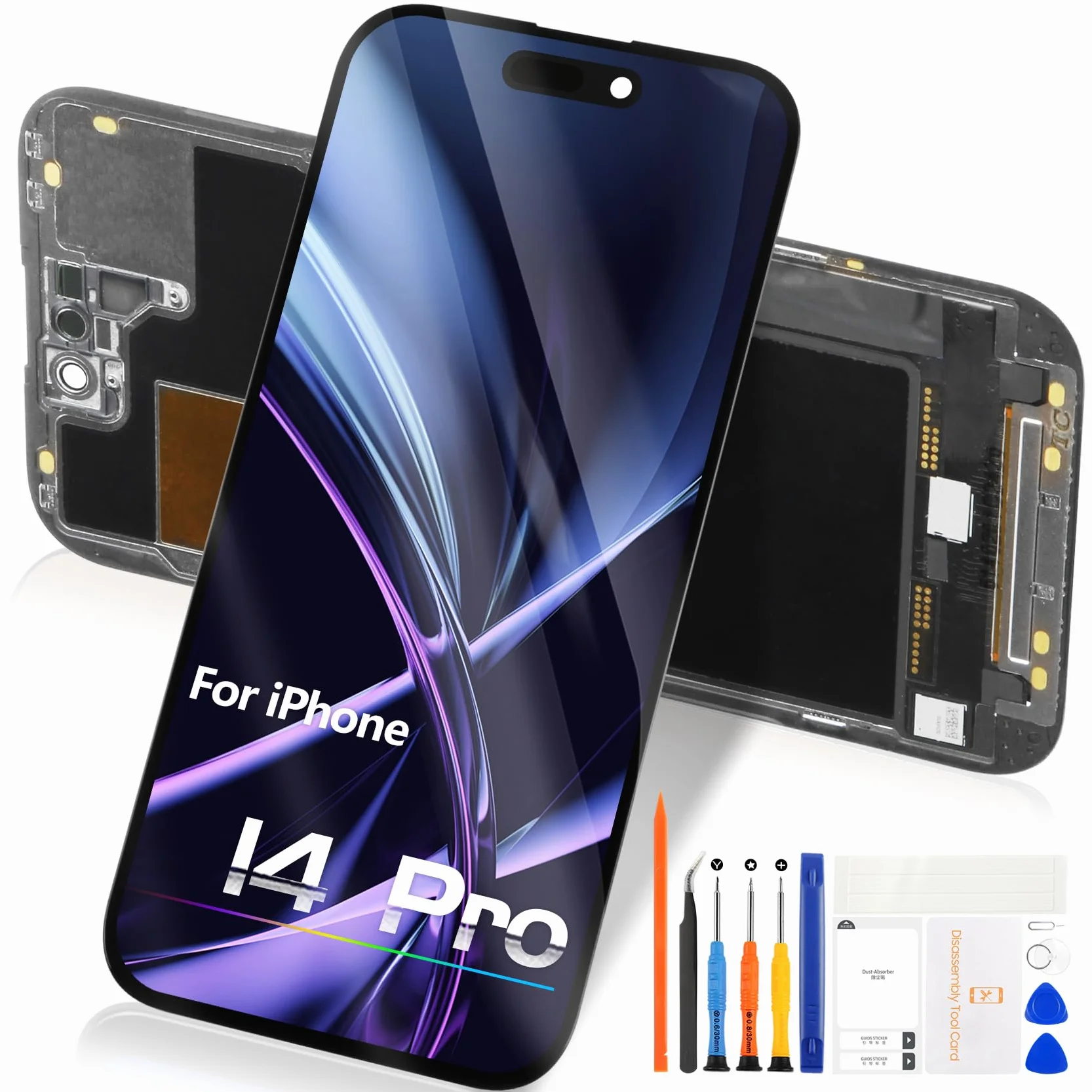 Reparo Incell LCD Écran pour iPhone 14 Pro Display - Ecran pour iPhone14 Pro LCD Display Écran Tactile Digitizer Assembly Kit de Réparation (modèles : A2890, A2650, A2889, A2892)