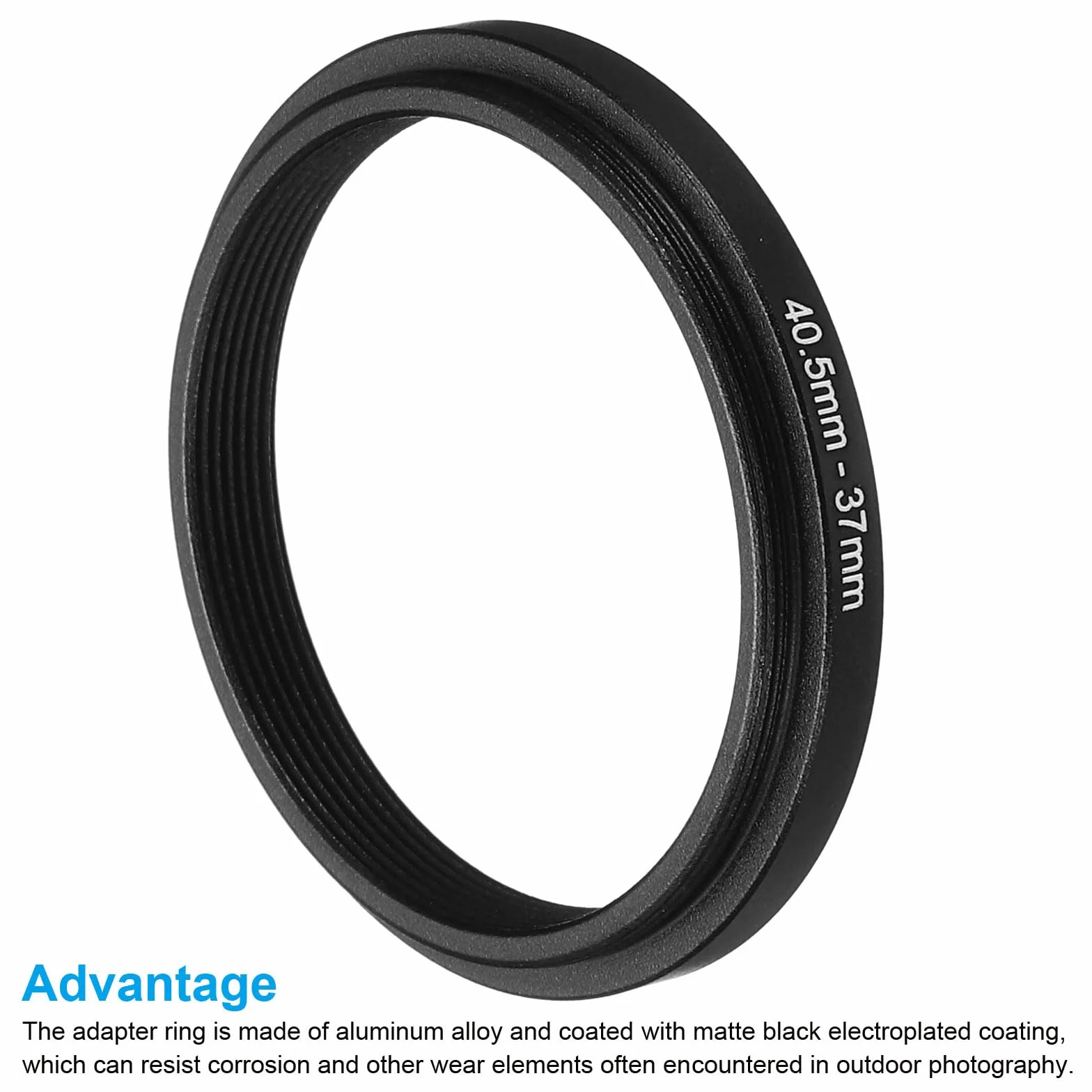 PATIKIL Bague de Réduction en Métal 40,5 mm-37 mm, Adaptateur de Filtre d'Objectif d'Appareil Photo en Aluminium pour Capuchon d'Objectif, Noir