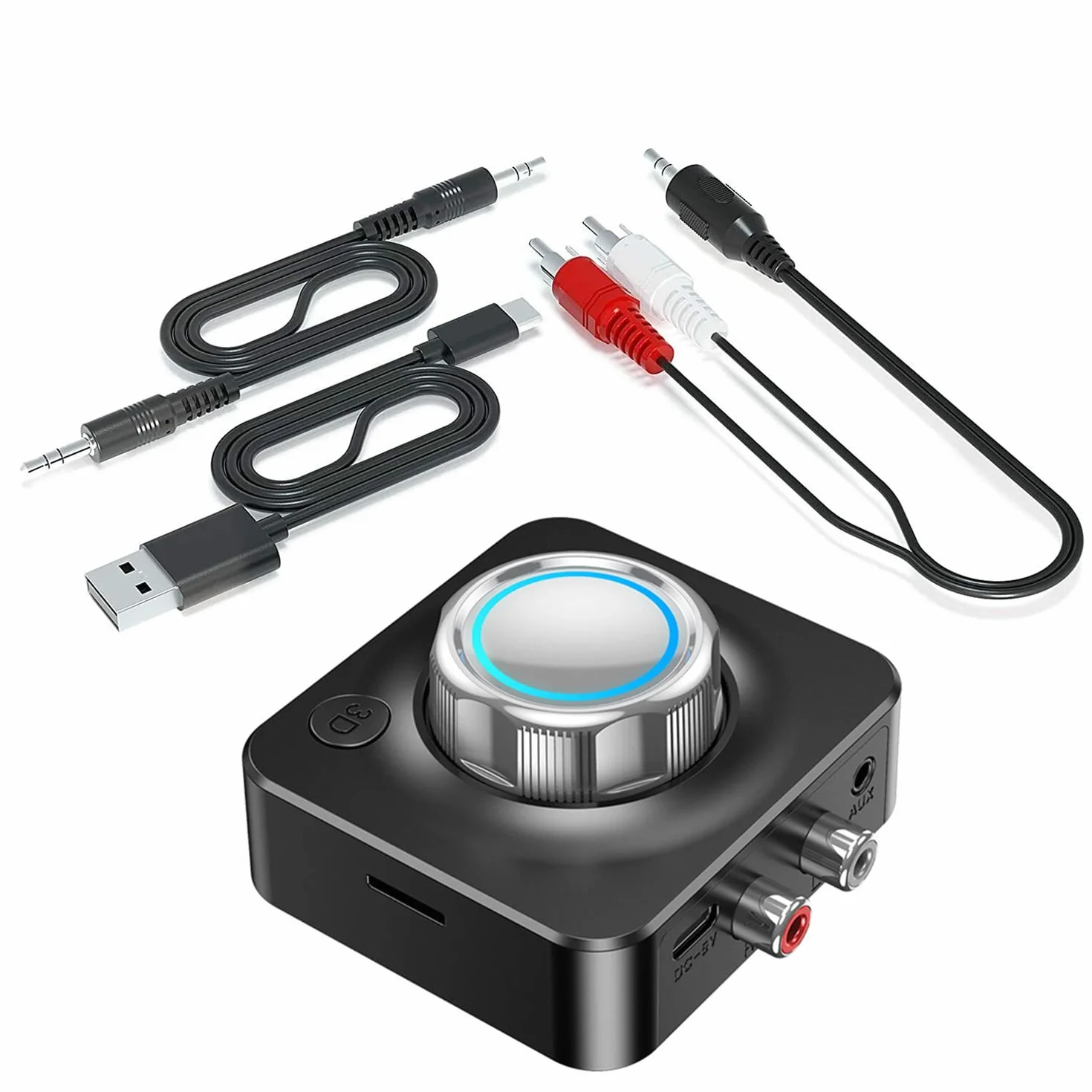 Récepteur Bluetooth USB 5.0 2,4 GHz sans fil 3,5 mm AUX vers adaptateur audio stéréo 2RCA