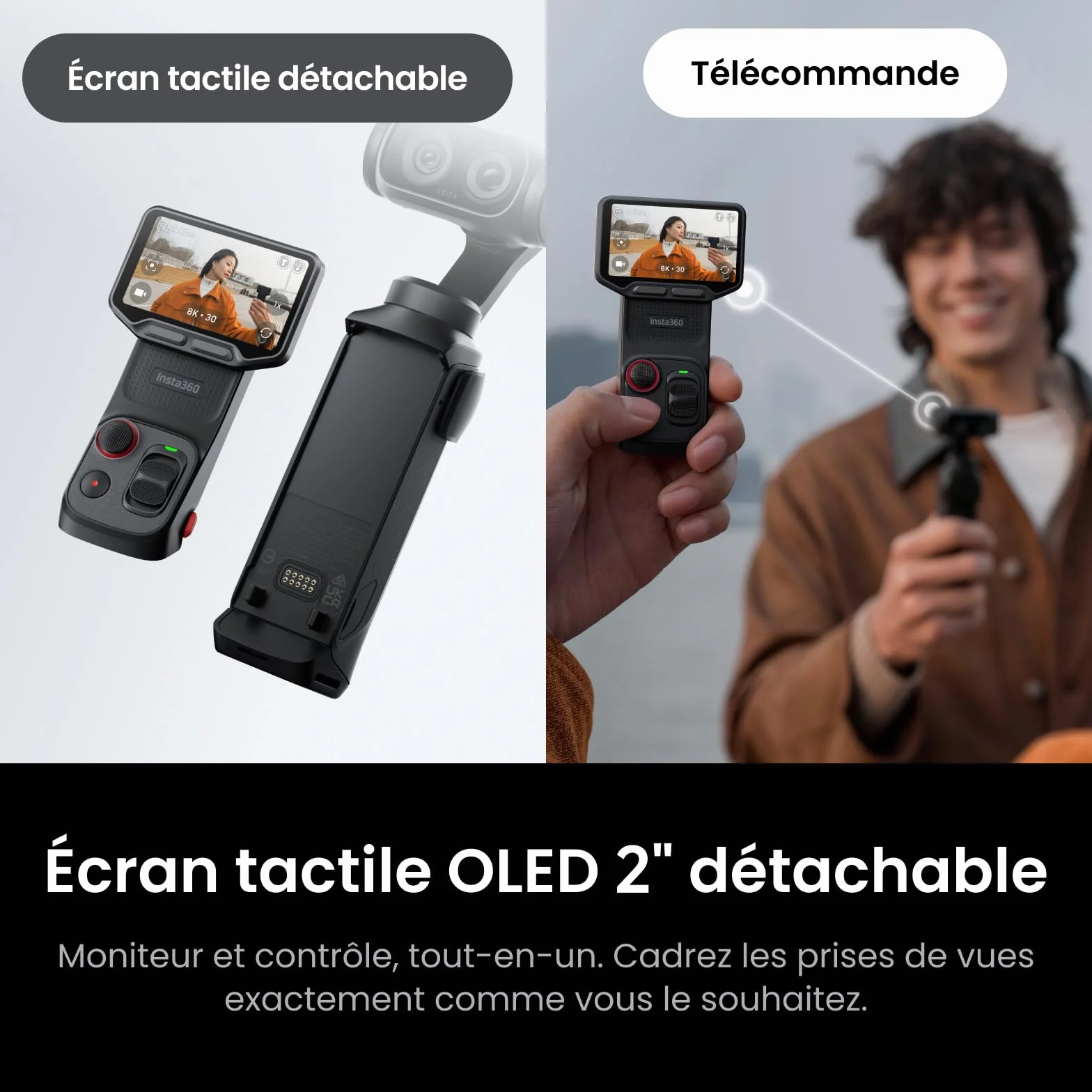 Insta360 Luna Ultra Pack Créateur Caméra de Vlogging 8K Deux objectifs Leica Zoom 12× Capteur 1" Écran Tactile 2" Triple Puce IA