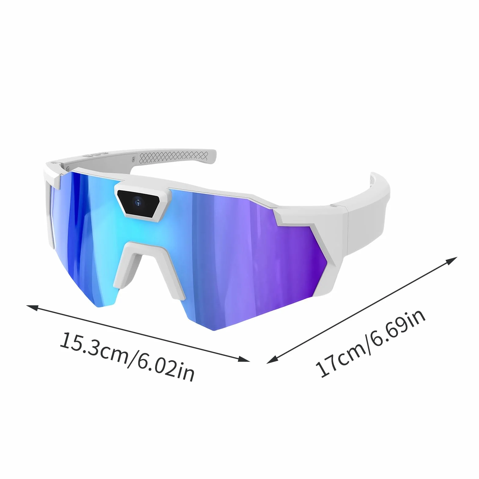 Lunettes avec Caméra 4K | Lunettes De Sport HD-POV avec Caméra Intégrée | Lunettess de Soleil Vidéo avec Caméras, Audio Et Vidéo, pour Le Cyclisme, Course À Pied, Ski Et Les Vlogueurs