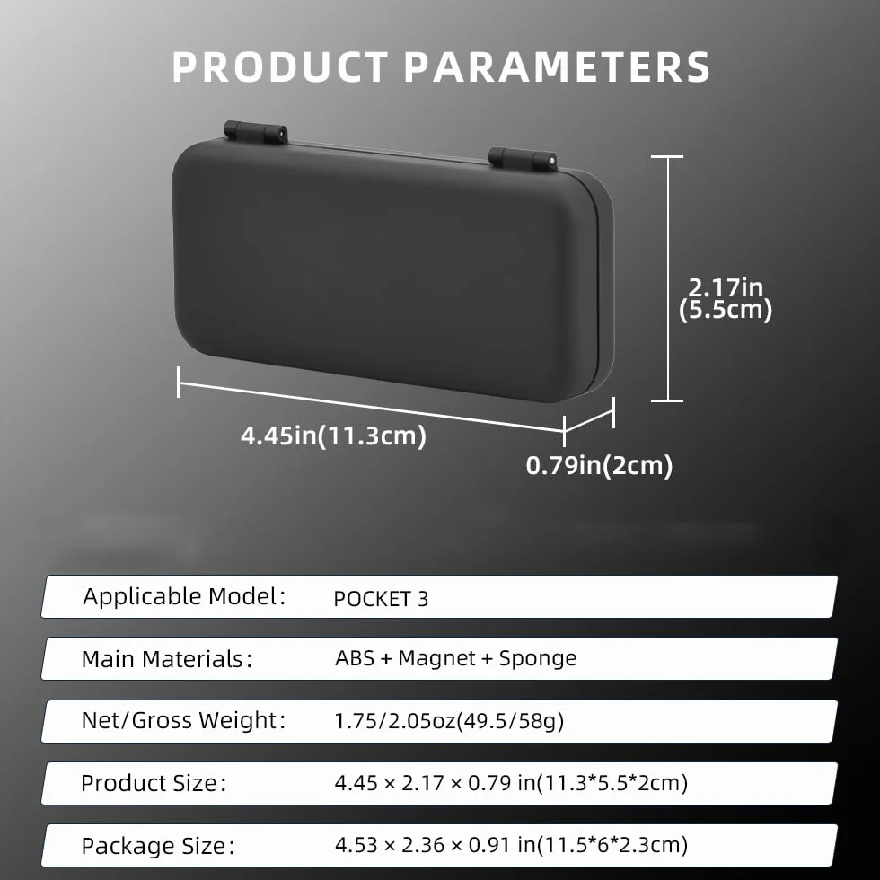 JOYSOG Étui de rangement pour filtre de poche 3, coque rigide pour filtre d'objectif d'appareil photo Pocket 3