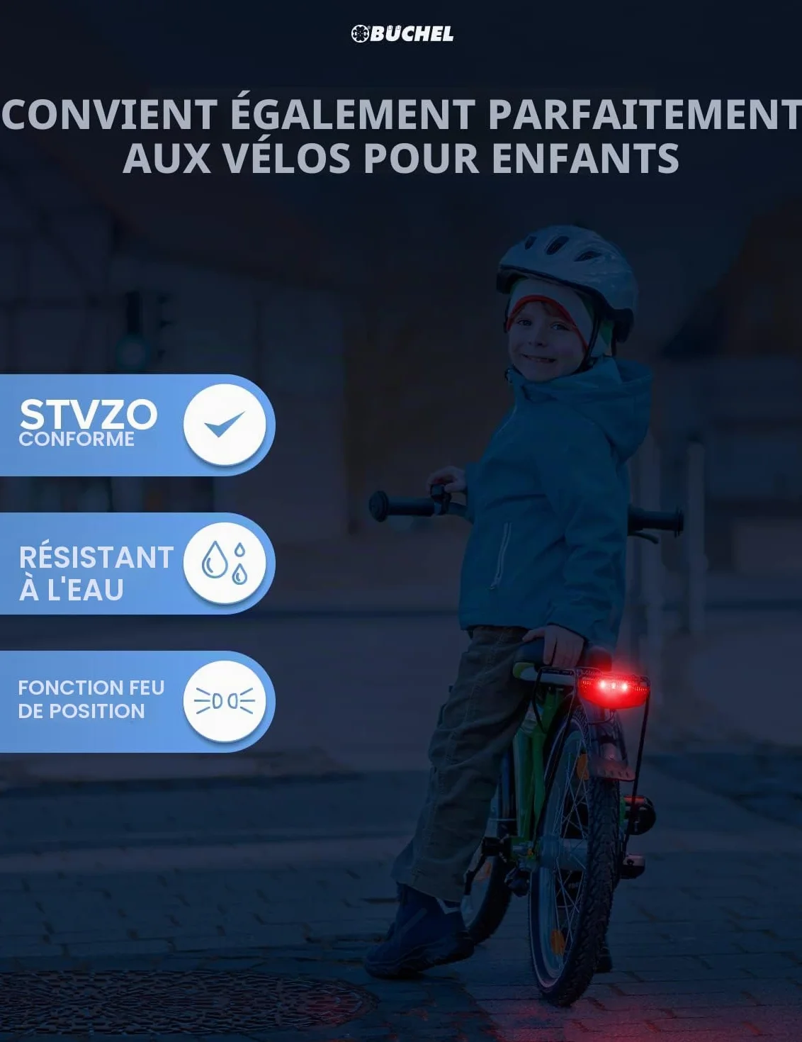 Büchel Tivoli Feu arrière de Porte-Bagages LED Dynamo StVZO