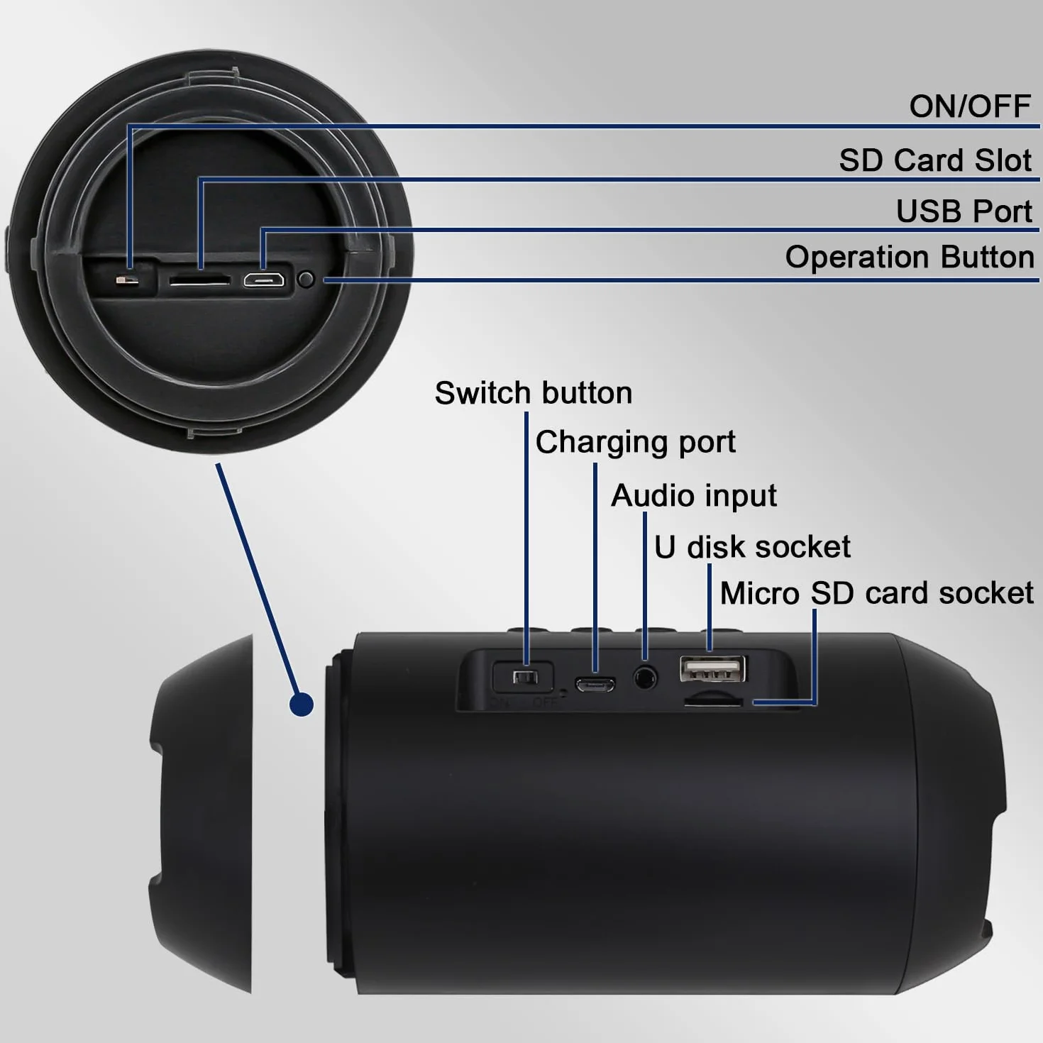 OTADUG Caméra Espion 1080P Enregistrement Vidéo Audio Détection Mouvement Vision Nocturne 16 GB
