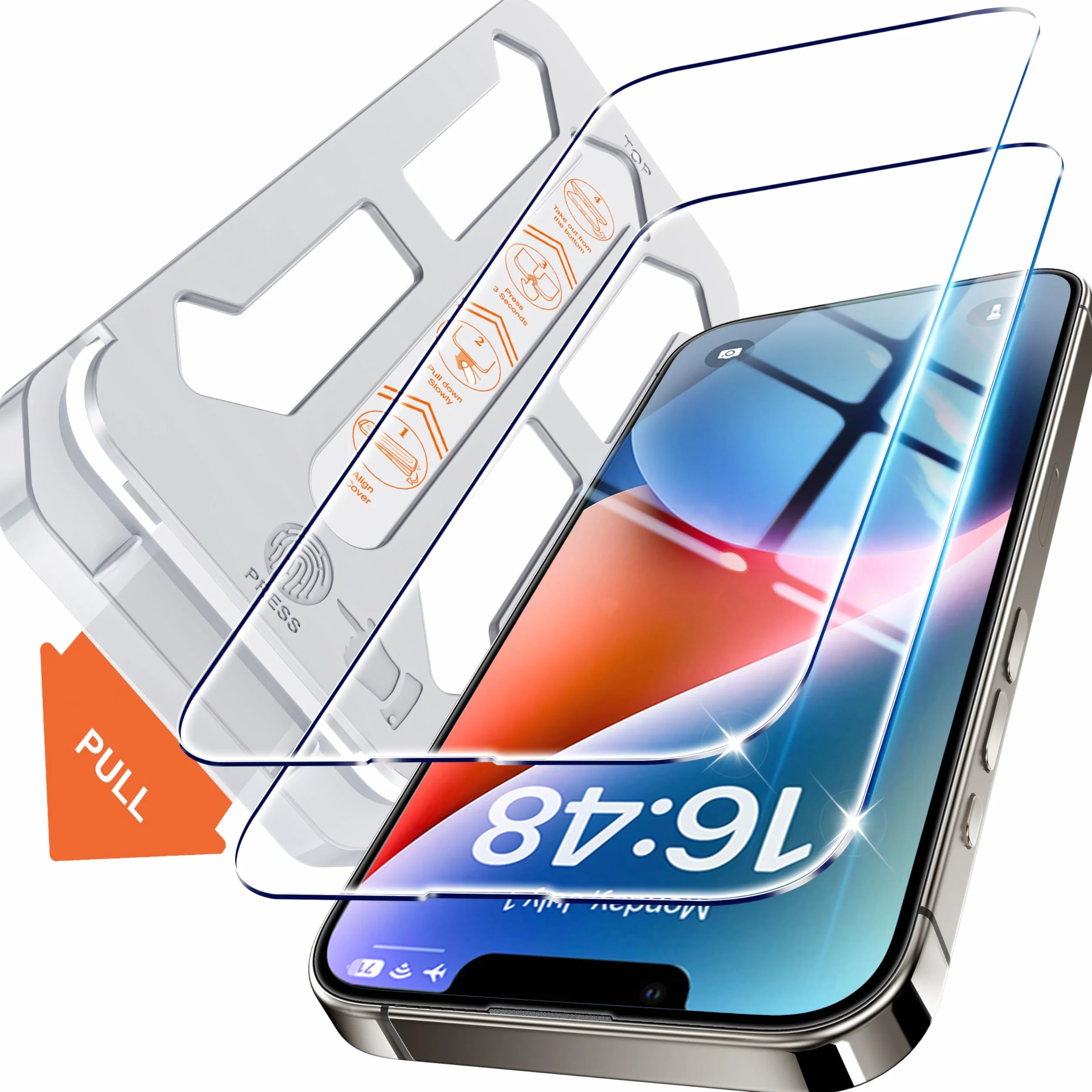Tentoki Verre Trempé pour iPhone 16e, iPhone 13/13 Pro/iPhone 14 (6,1 Pouces), vitre Protection ecran [lot de 2] -Sans Bulles, Couverture Complète, Anti Rayures, Dureté 9H