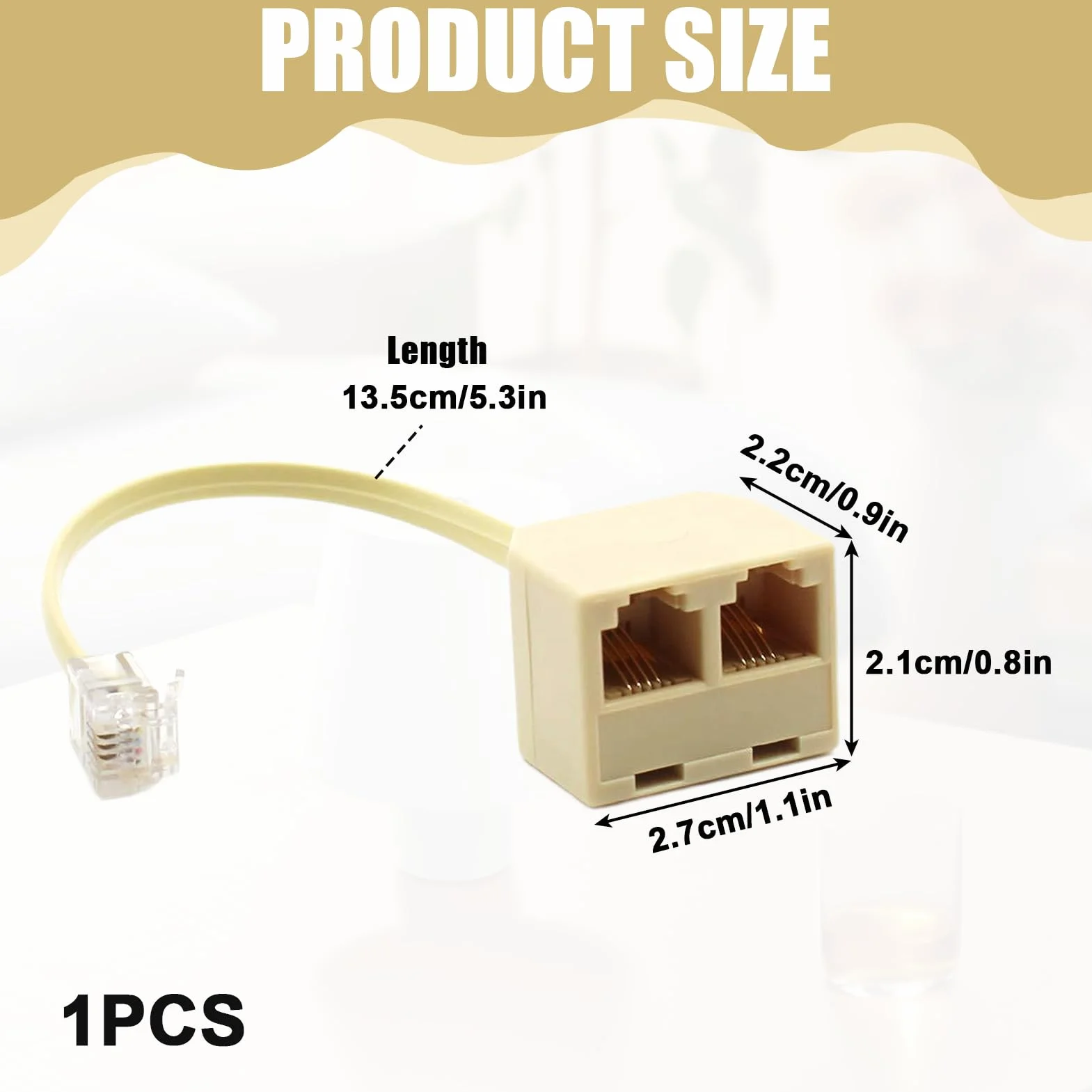 Cable RJ11, Adaptateur Telephone Fixe pour Box 10 Cm, Adaptateurs de Câble Téléphonique avec Répartiteur de Prise RJ11 6P4C, Répartiteur de Téléphone