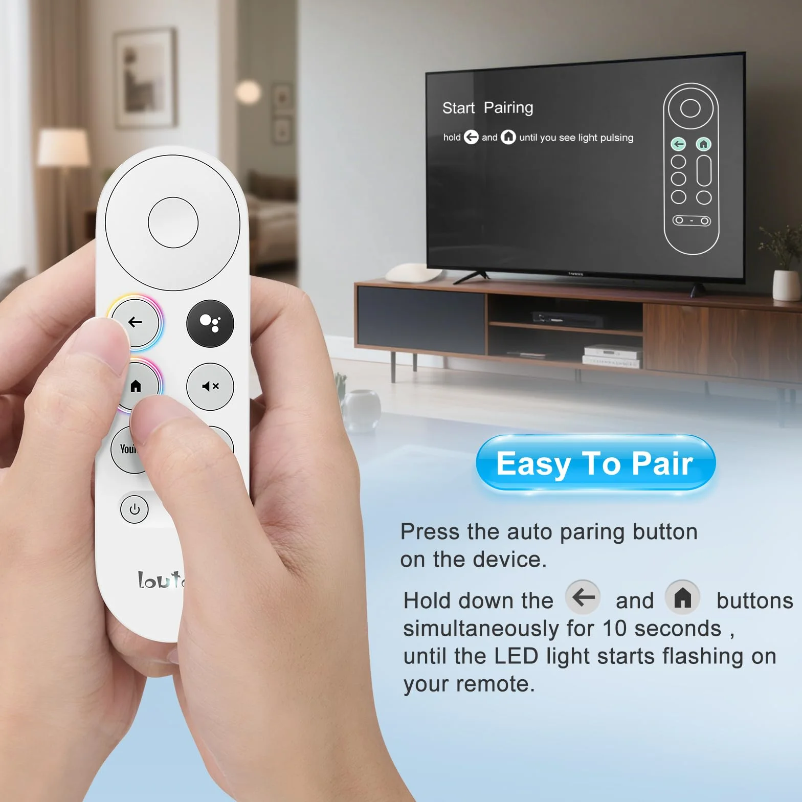 Télécommande-pour-Chromecast-Google-with-TV, Telecommande pour Snow Google-Chromecast-4K / HD/Streaming Stick & Google TV Streamer