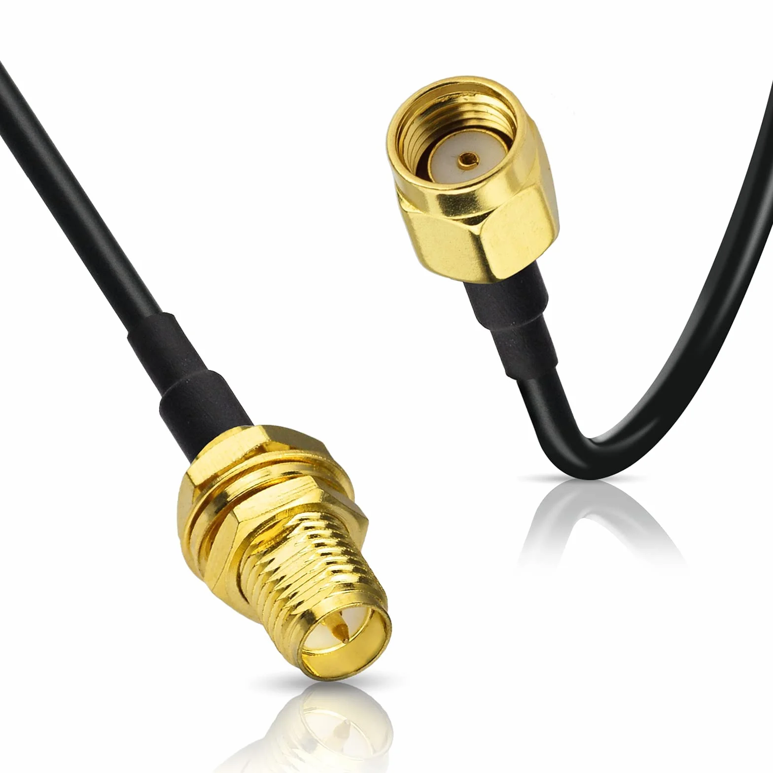 Bingfu Câble RP-SMA Rallonge Antenne WiFi 10m RG174 Mâle à Femelle Montage en Saillie pour Routeur Wi-Fi Caméra de Sécurité Adaptateur de Carte Réseau Sans Fil Mini PCIE