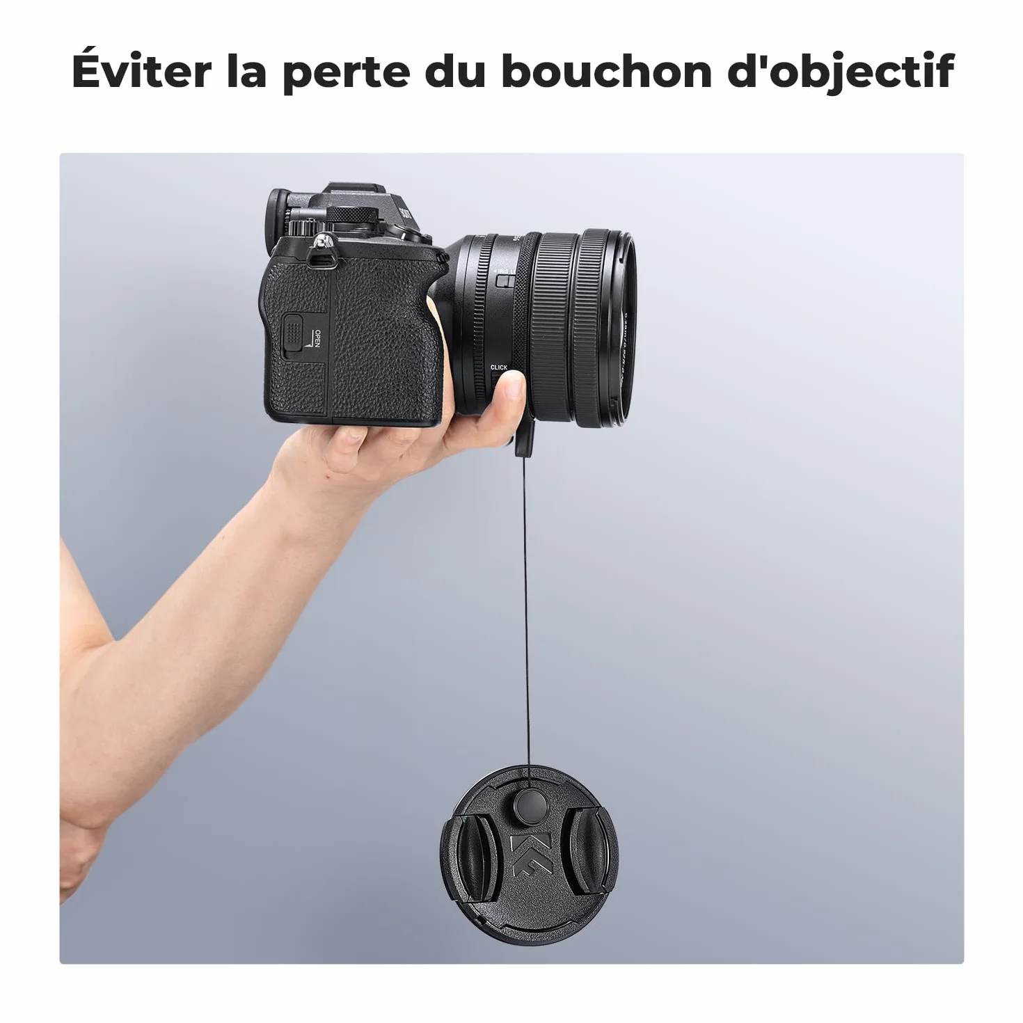 K&F Concept 6 Pièces Élastique pour Bouchon Courroie Lens Cap Keeper + Chiffon de Nettoyage Compatible avec Objectif Appareil Photo Canon Nikon Sony Olympus Fujifilm Pentax Panasonic Leica
