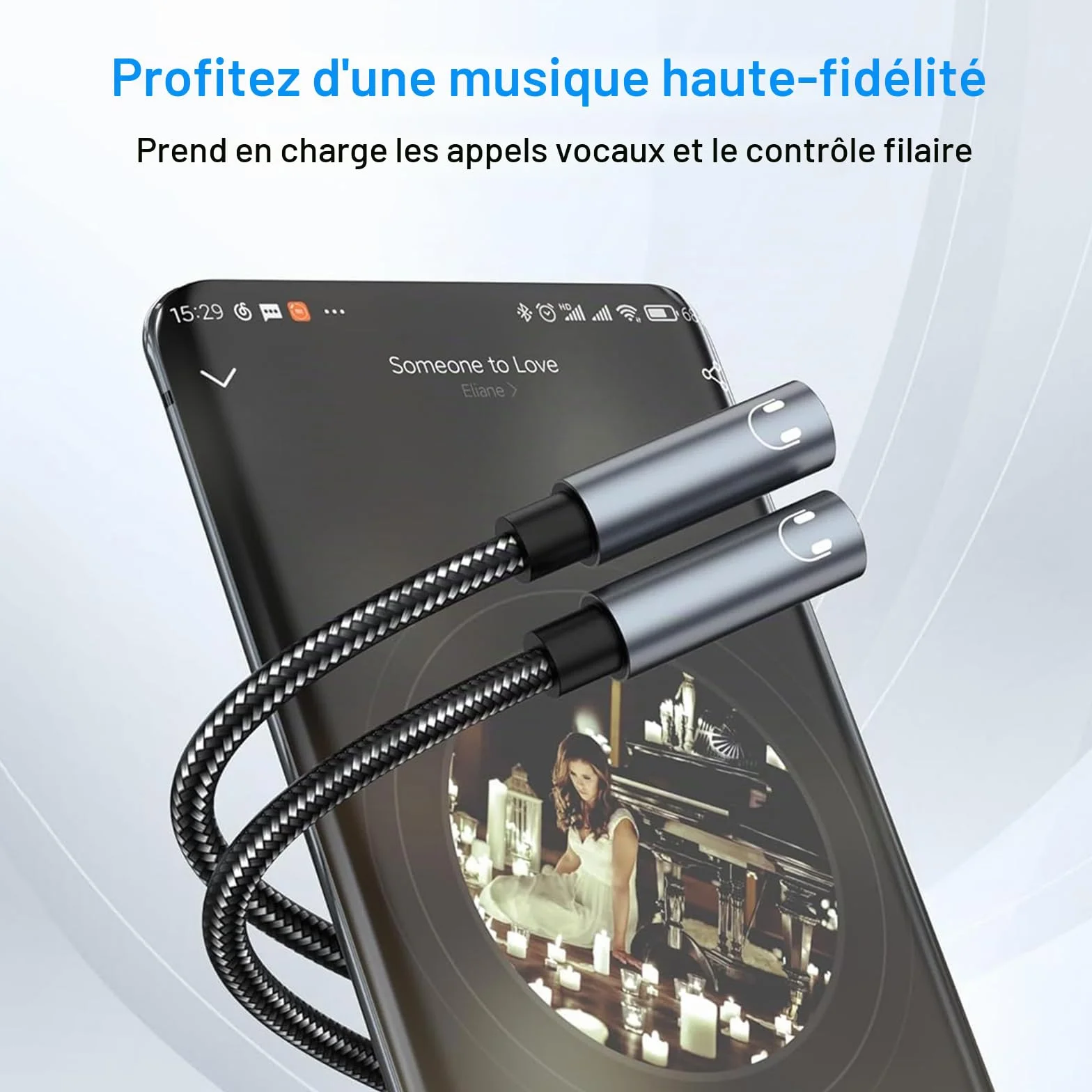 Avigers 3.5mm Splitter Audio Double Headphone Jack Mâle vers 2 Femelle Adaptateur Casque Stéréo Y Splitter