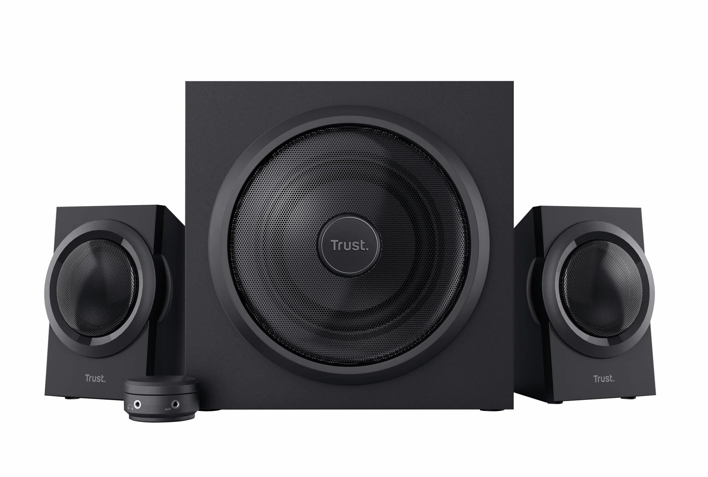 Trust Yuri Système d'Enceintes PC 2.1 Caisson de Basses Bois 120 W Commande Volume Filaire Prise Casque Line-in Noir