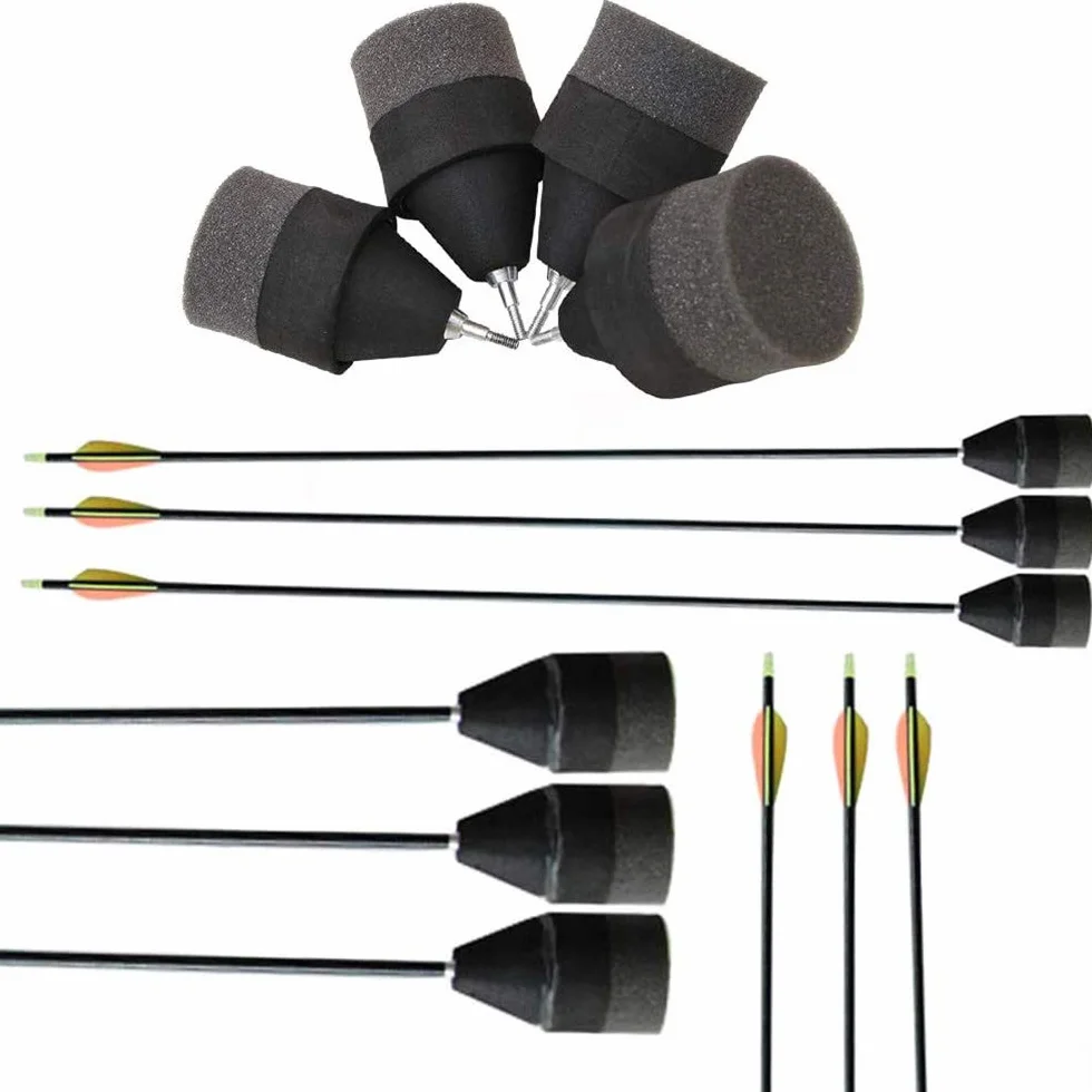 Mousse éponge Pointes de flèche Souples pour tir à l'arc Chasse Pratique POFET 10pcs