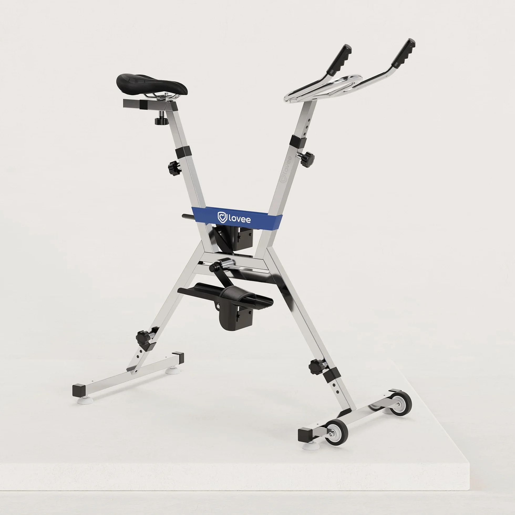 Lovee Aquabike II S'ajuste à Votre Taille 1,5m à 1,98m Selle Confortable Pédalage Réglable Bleu Marine