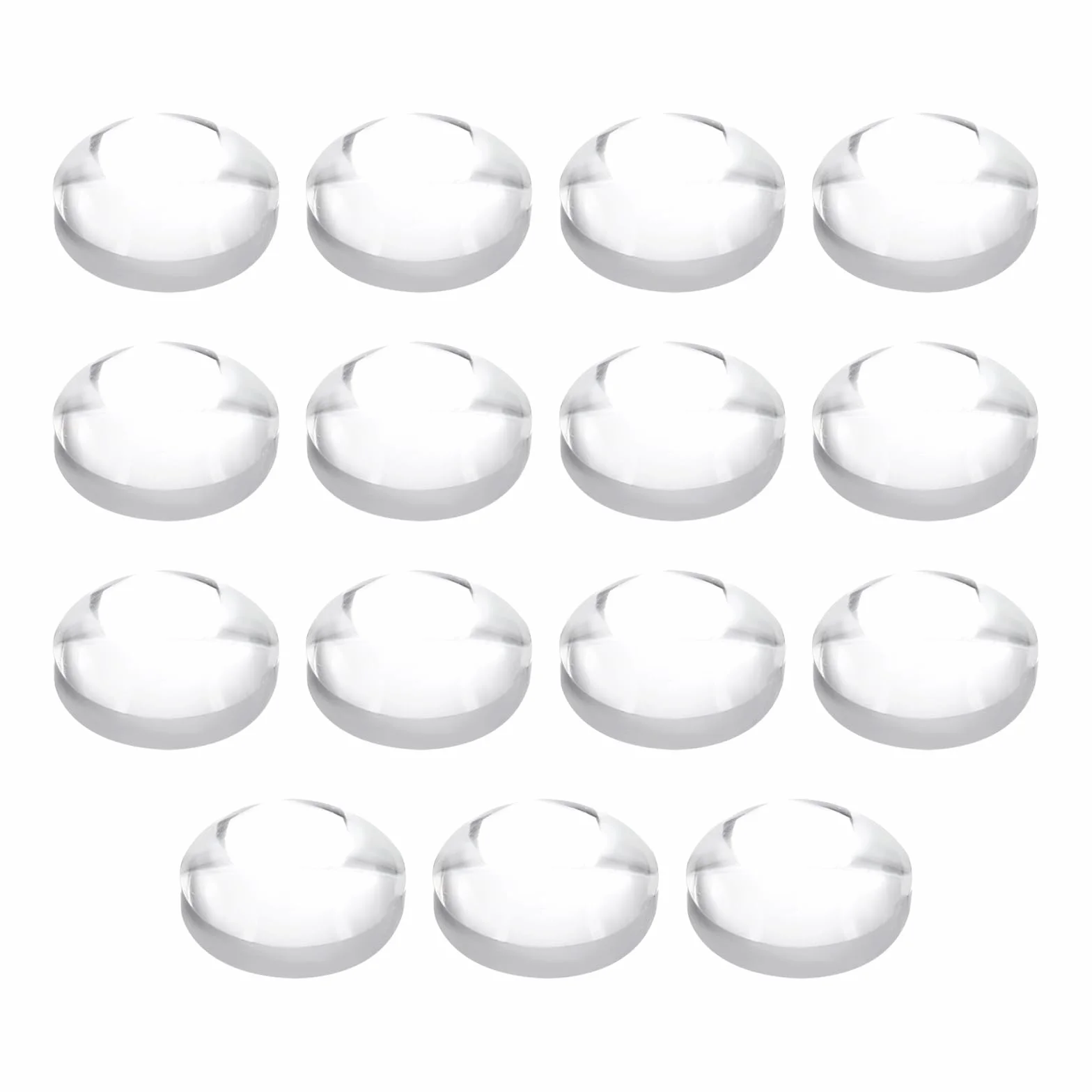 PATIKIL Diamètre 18mm Lentille Plate Convexe, 15 Pcs Hauteur 8mm PMMA Acrylique LED Lentille Optique Convexe Condenseur Avec Bord Pour Lampe Torche Voiture Vélo Projecteur, Transparent