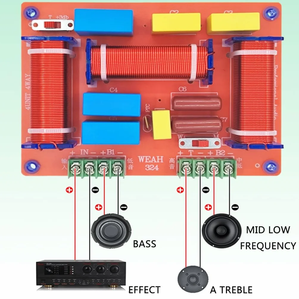 Systèmes de croisement de haut-parleurs 400 W, 3 voies réglables pour audiophiles pour améliorer le son