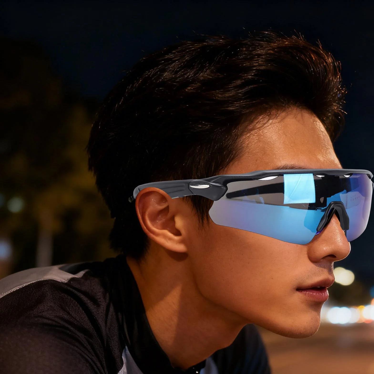 Topiky Lunettes de Soleil Intelligentes de Sport, Lunettes de Cyclisme Bluetooth avec Verres Polarisés, Haut-parleurs de Musique à Oreille Ouverte, de Sport Coupe-Vent,