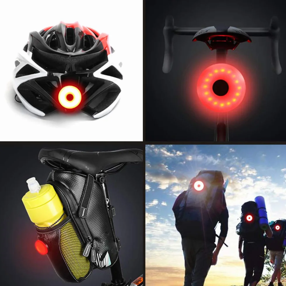 WASAGA Feu arrière de vélo LED Rechargeable USB 5 Modes Étanche