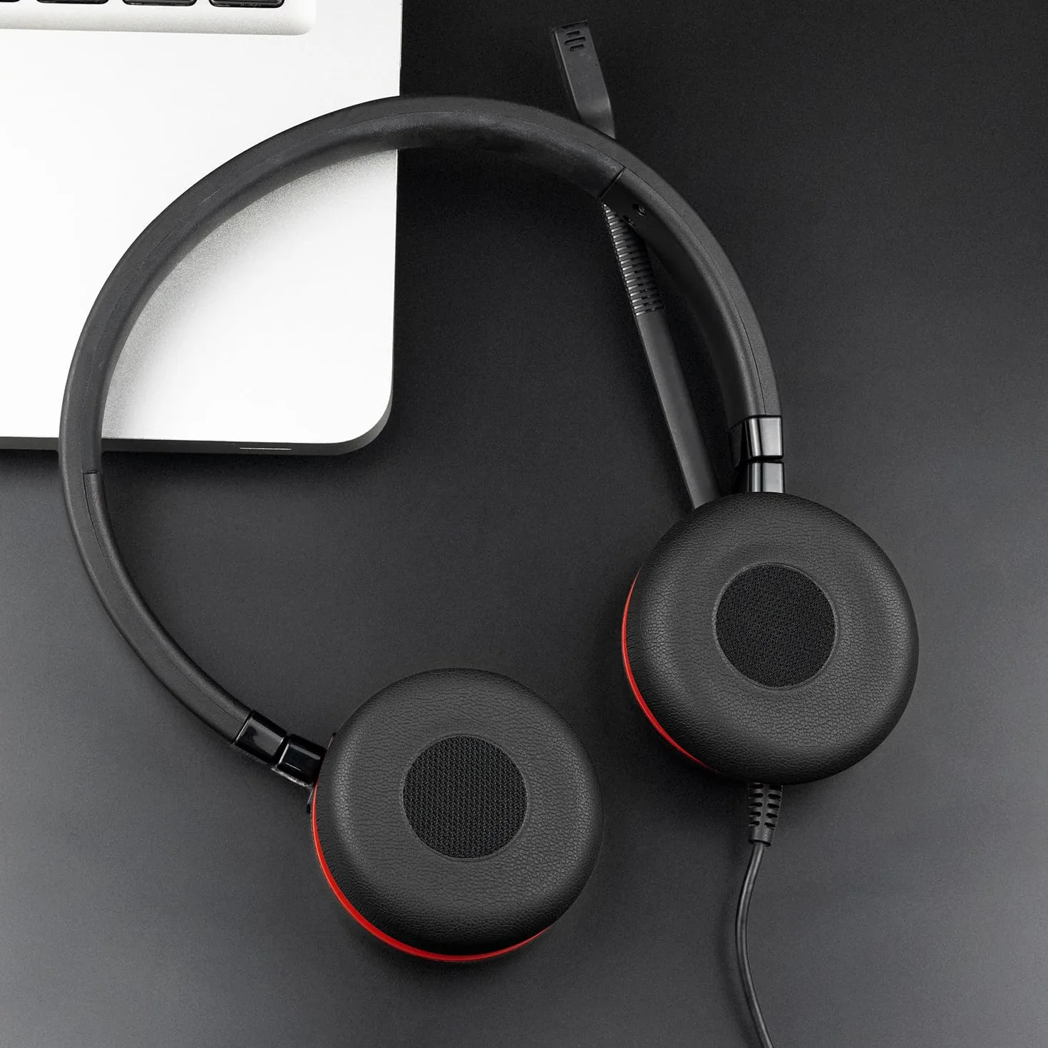 SOULWIT Oreillettes de Remplacement pour Jabra Evolve 65/40/30/20, Mousse Haute Densité Noir