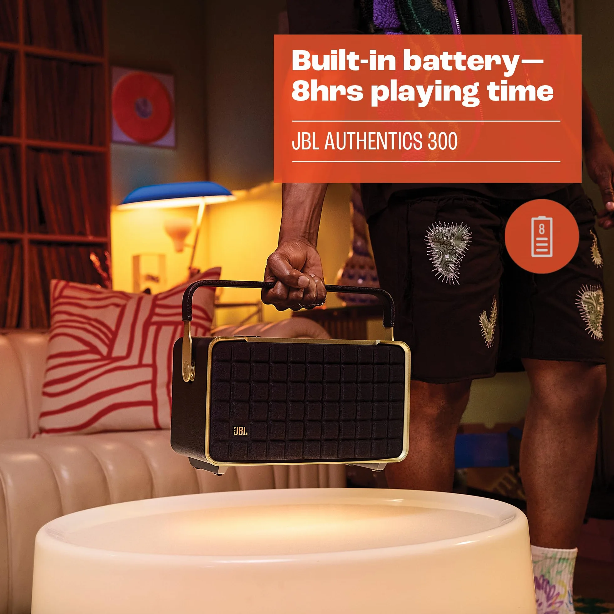 JBL Authentics 300 Enceinte intelligente portable WiFi Bluetooth noire