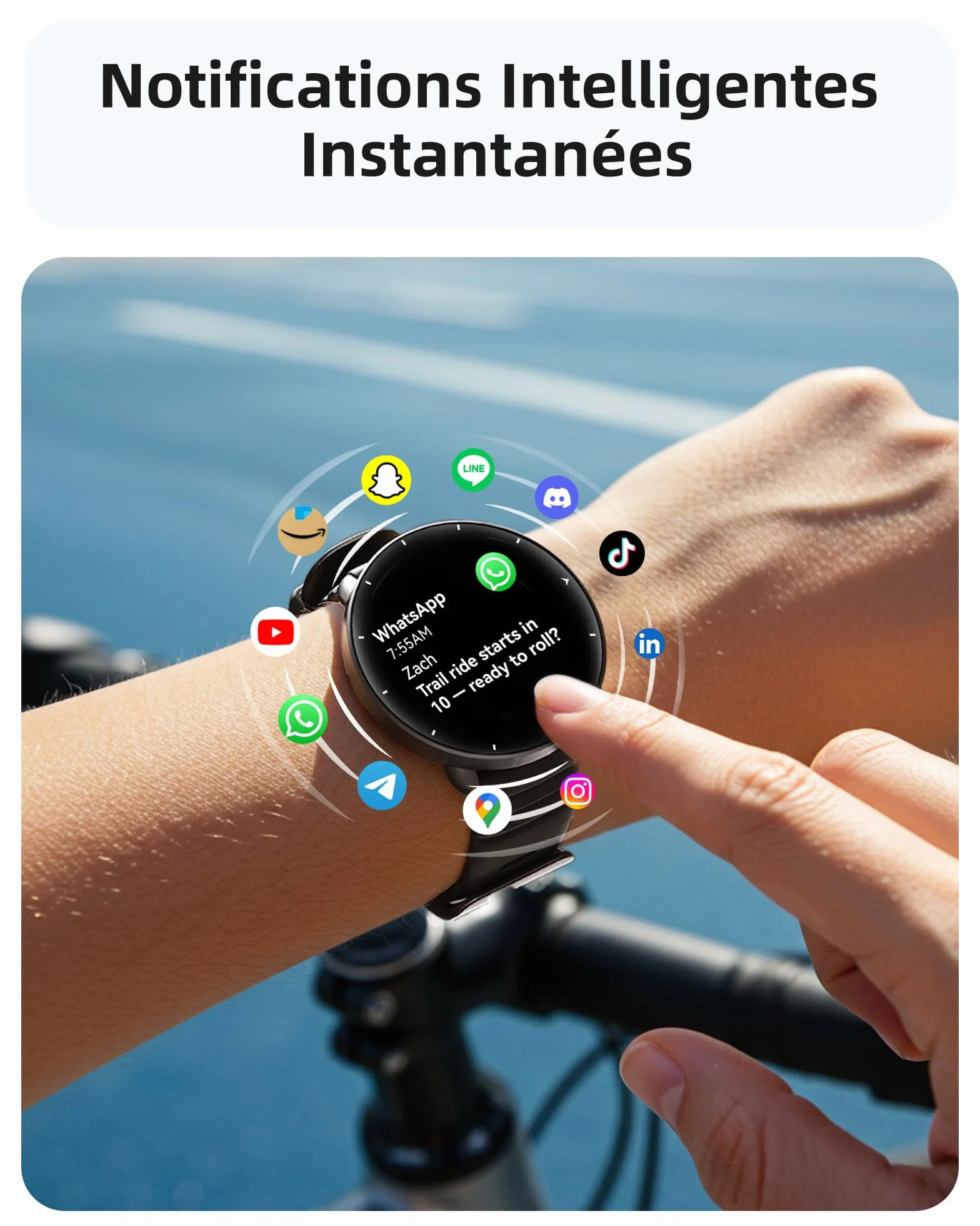 Parsonver Montre Connectée avec GPS Intégré, 5ATM Étanche Smartwatch Natation pour Piscine/Eau Libre, Montre Connecté avec AMOLED Écran, 100+ Sports,Fréquence Cardiaque,Sommeil (Noir, 42 mm)