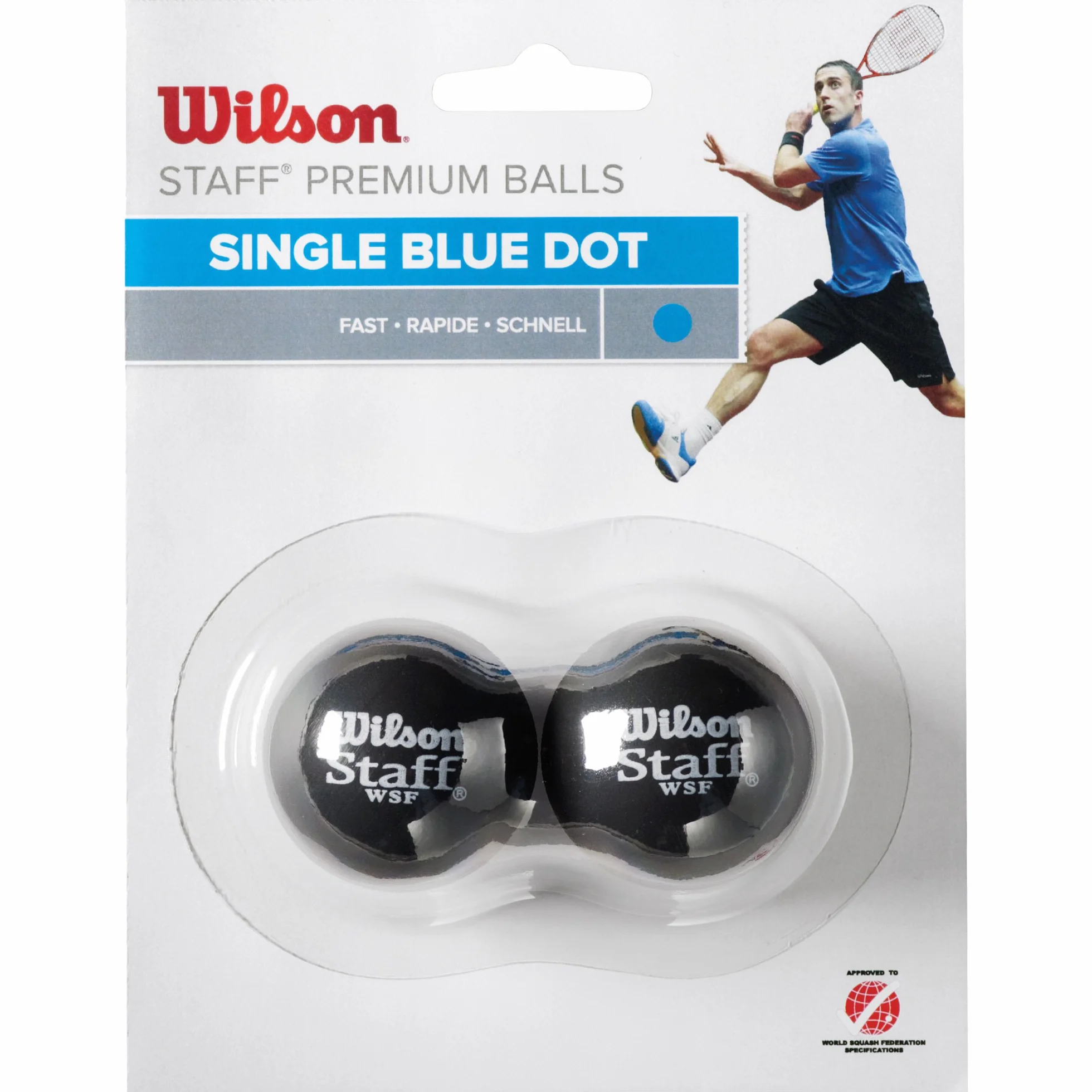 Wilson WRT617500 Balle de Squash, 2 Pièces, Bleu, Noir, Taille Unique