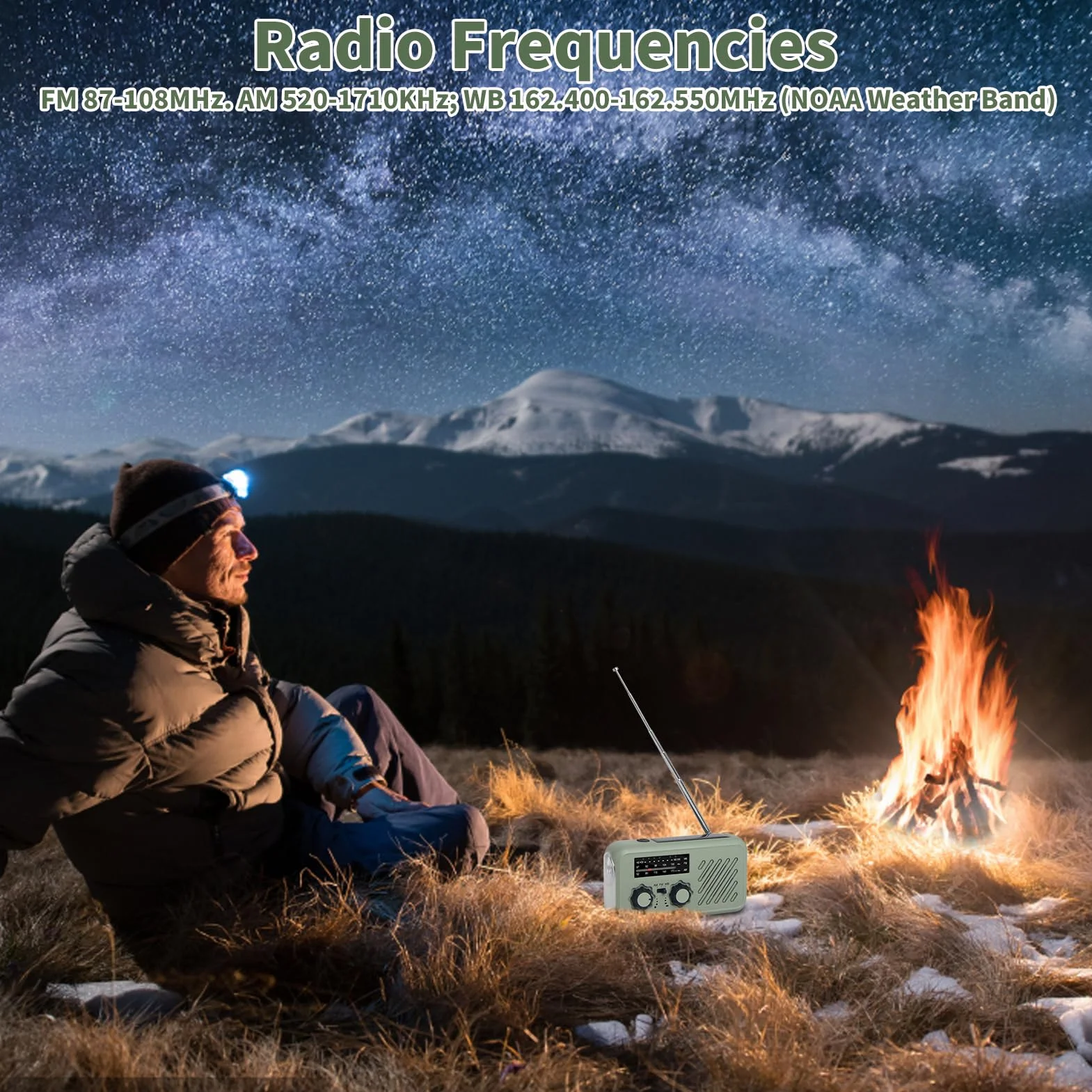 Radio Solaire d'Urgence à Manivelle Auto-alimentée avec Lampe de Poche LED, Alarme SOS, AM/FM, Météo Wind Up, Charge Smartphone USB