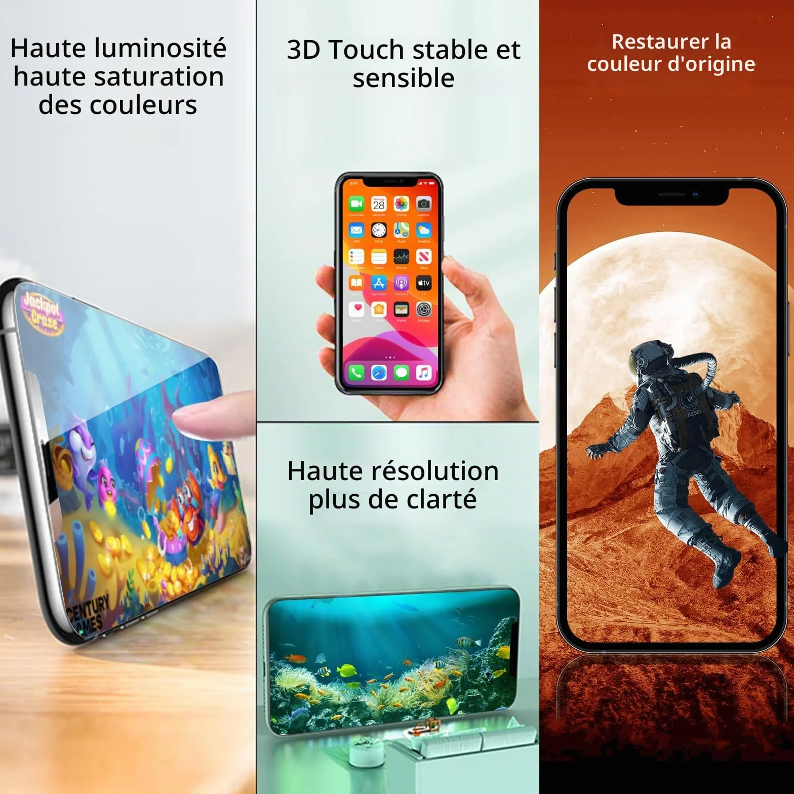 DTD Écran pour iPhone 12/iPhone 12 Pro LCD 6.1" Ecran de Remplacement FHD 3D Touch Ecran Digitizer Cadre de Montage et Kit de réparation