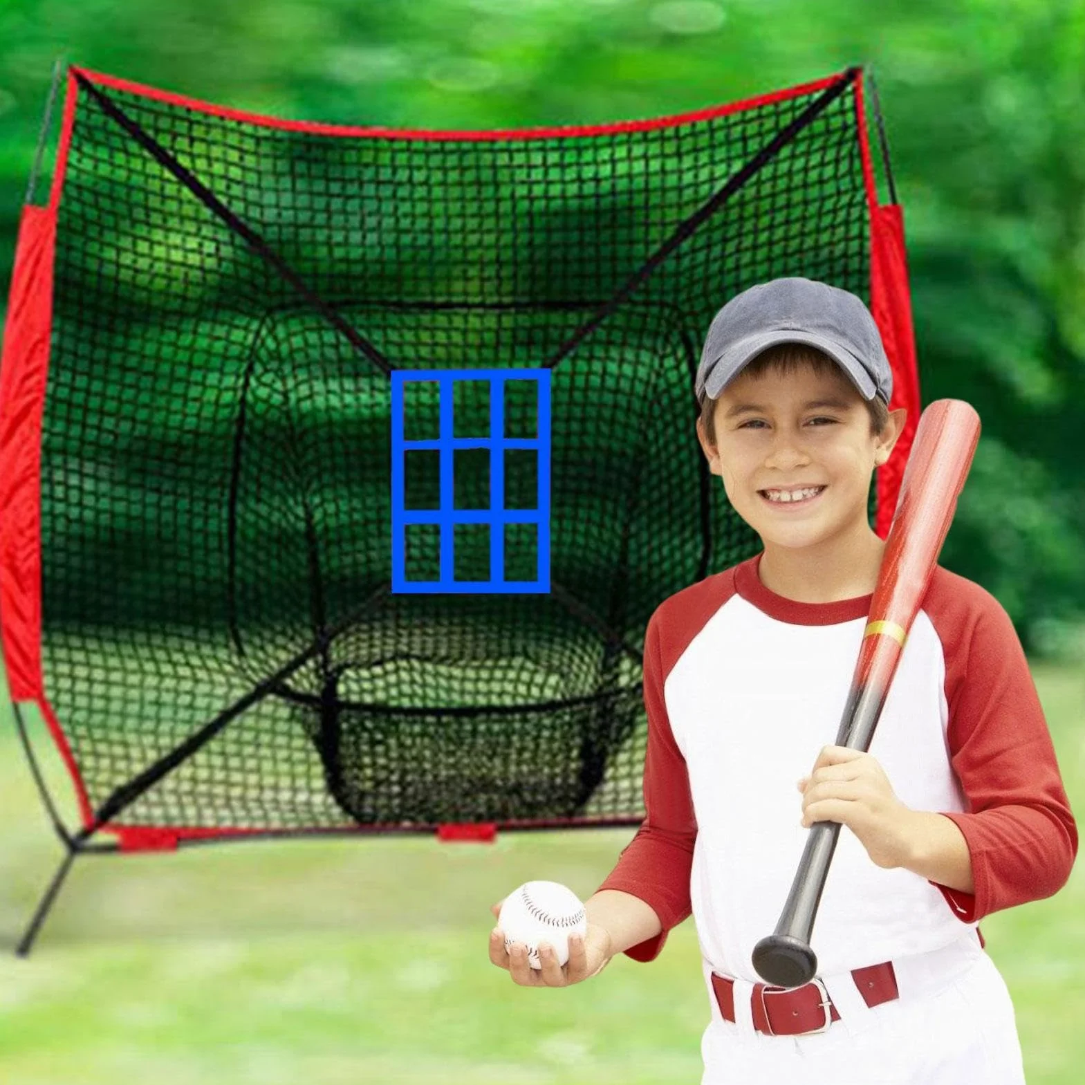 Cible de Zone de Frappe de Baseball Réglable pour Pratique, Filet d'Entraînement de Précision Lancer et Frapper