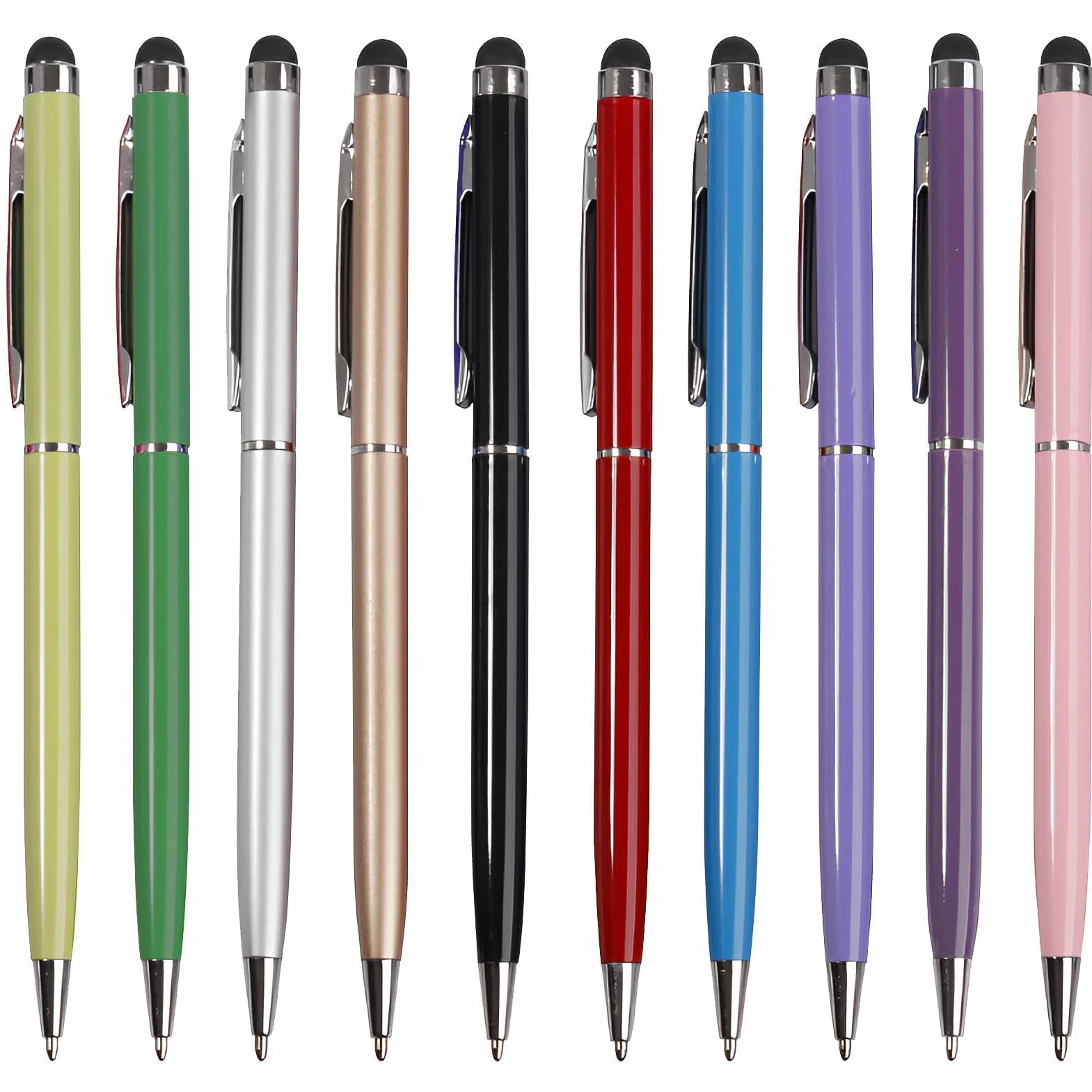 Stylo Tactile Universel 2 en 1, 10 Pièces, Stylet Capacitif 7mm pour Écrans Tactiles Tablette Téléphone