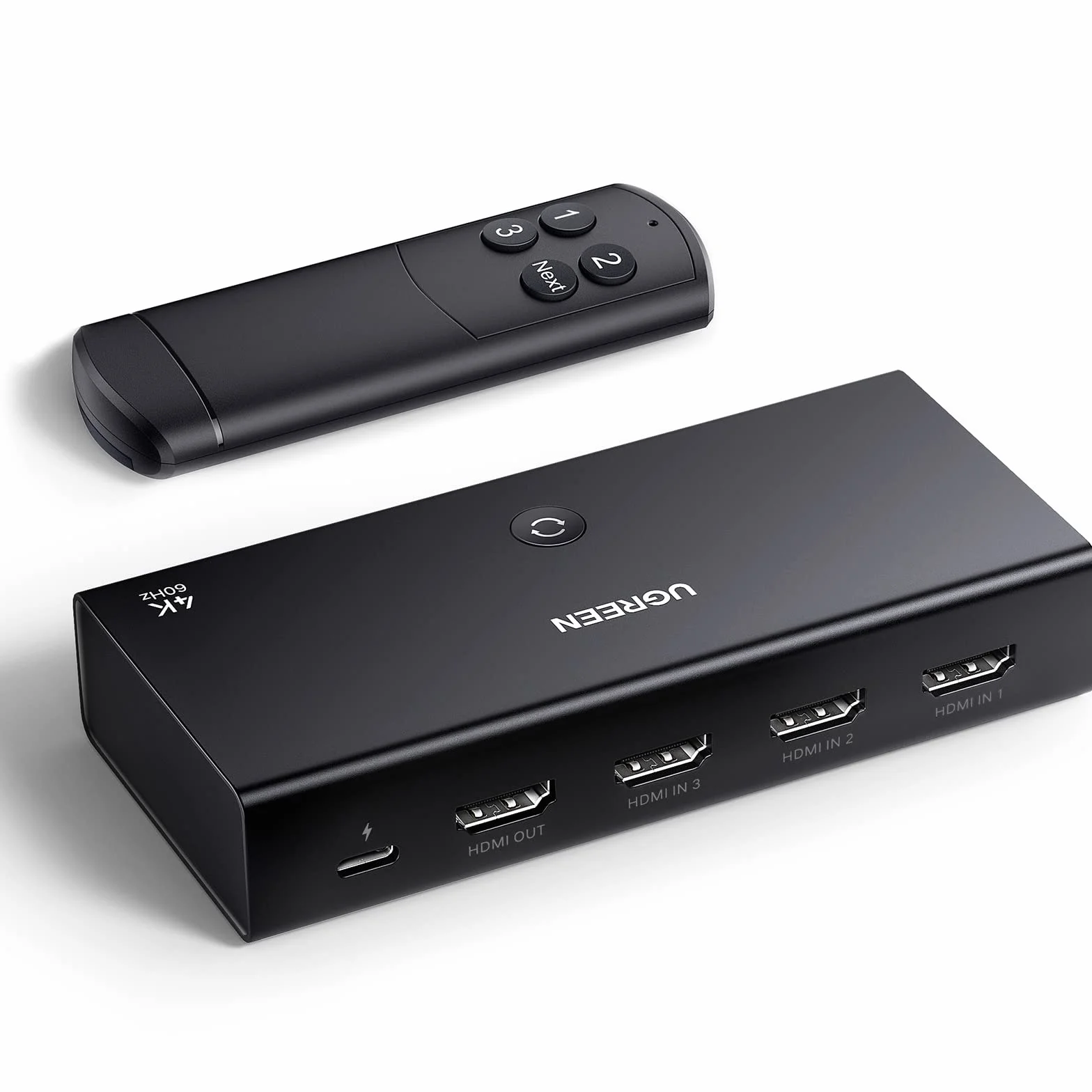 UGREEN Switch HDMI 4K 60Hz 3 Entrées à 1 Sortie Commutateur HDMI 1080P 3D HDR10 Dolby Atmos avec Télécommande IR Compatible avec PS5 PS4 Xbox TV Stick Box Chromecast Lecteur Blu Ray DVD Projecteur