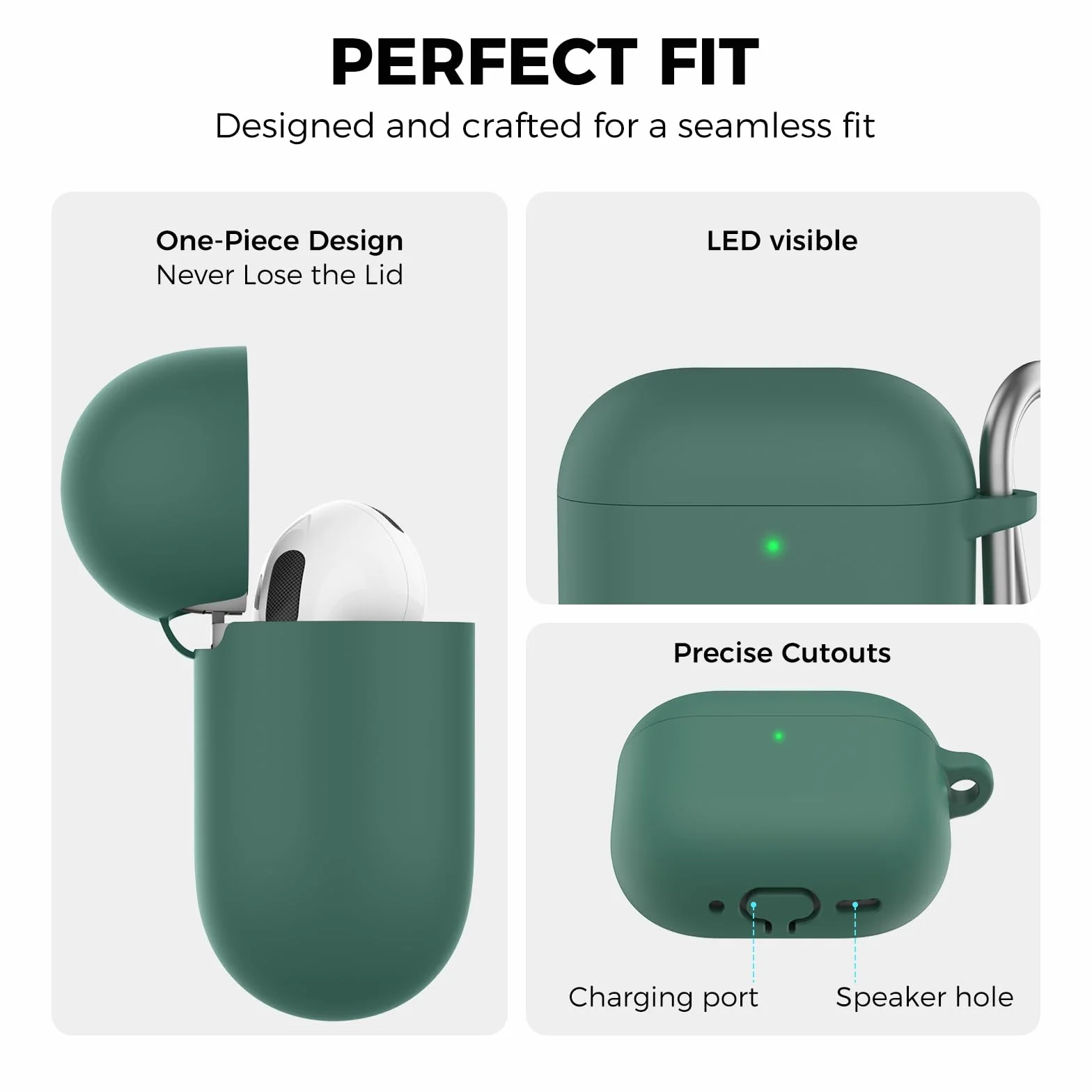 AhaStyle Coque AirPods 4 (2024) Silicone Kit Nettoyage Étui Protection Anti-Rayures Supportant Recharge USB-C sans Fil