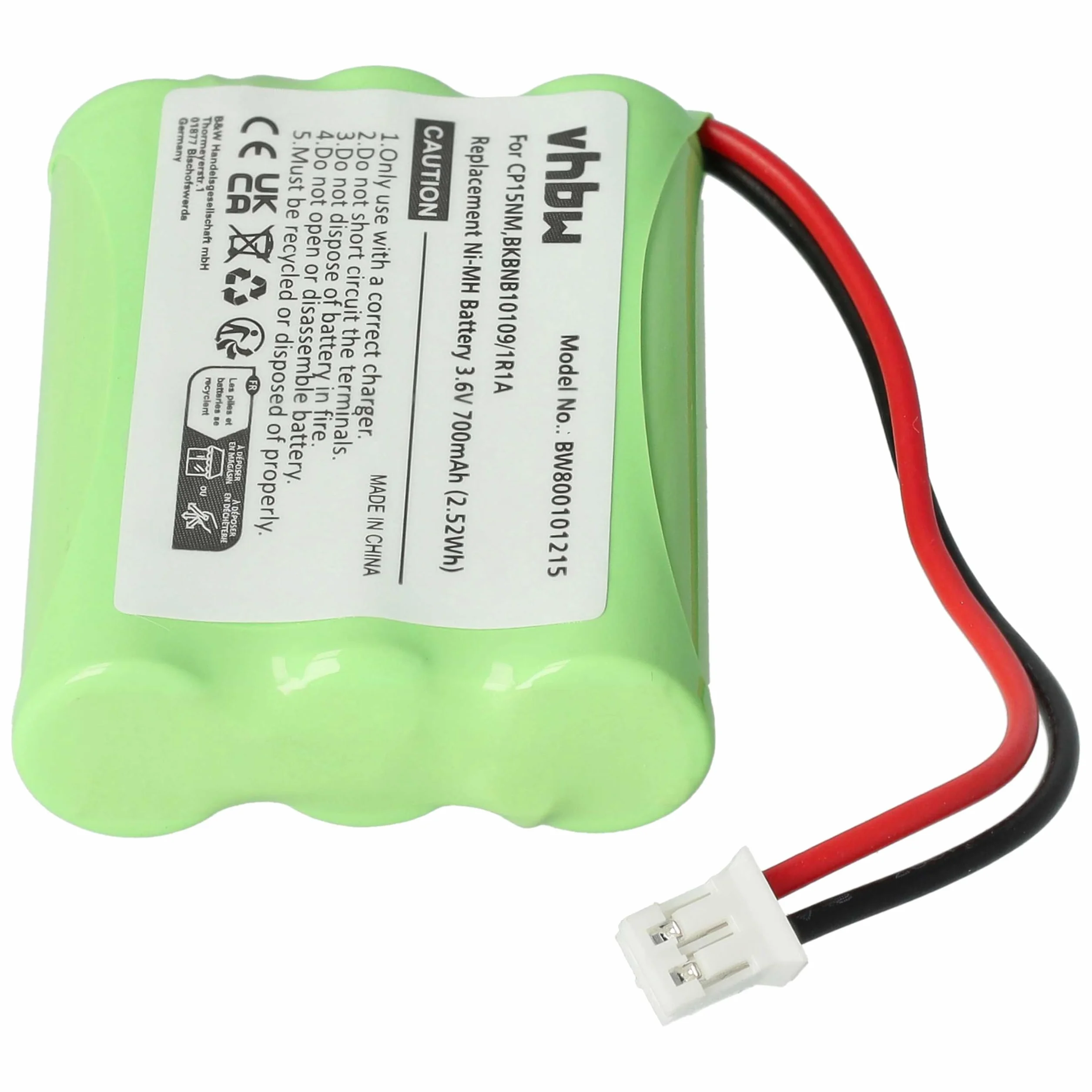 vhbw Batterie Compatible avec Motorola MBP853, MBP30, MBP668PU, MBP668CONNECTPU, MBP668 téléphone Fixe sans Fil (700mAh, 3,6V, NiMH)
