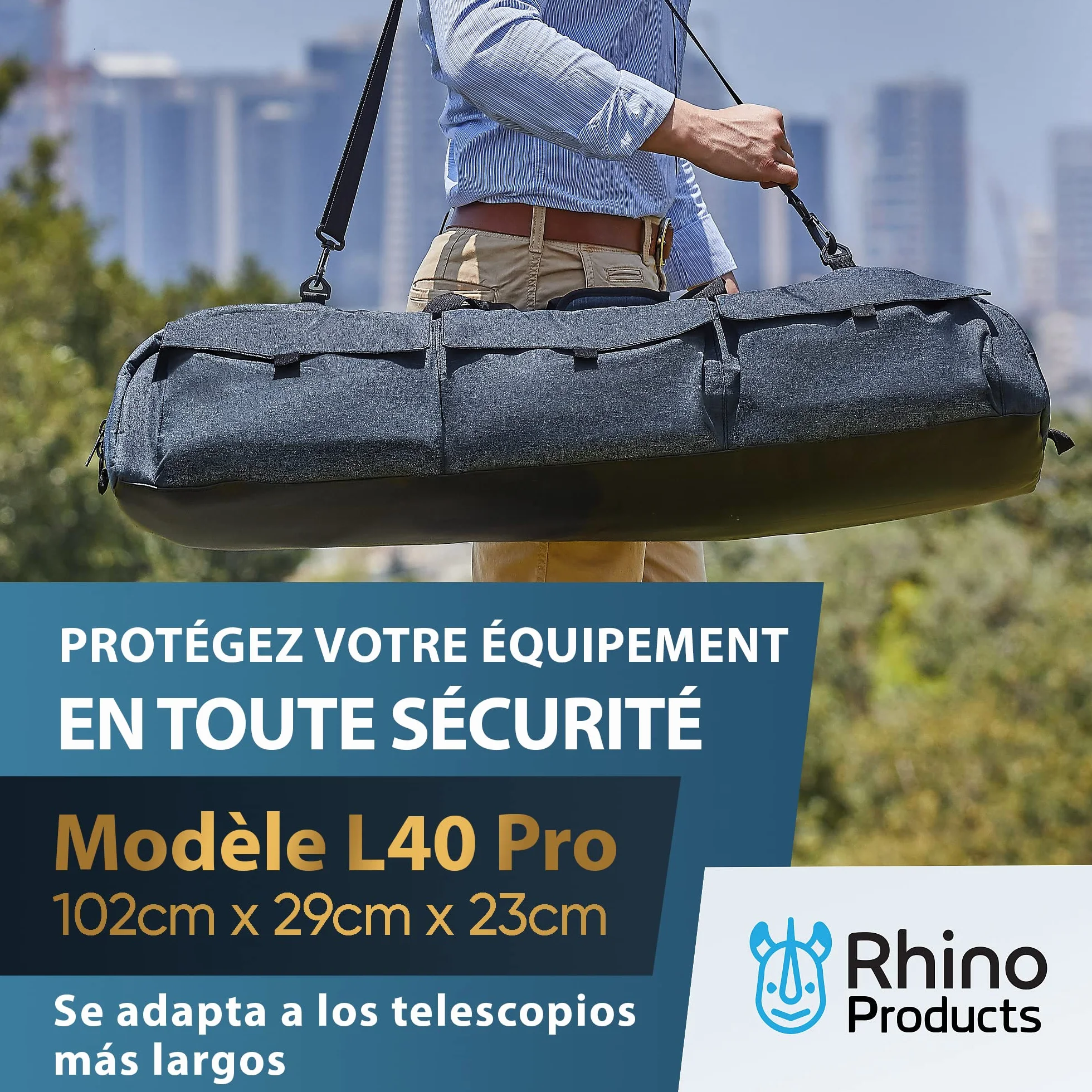 Sac télescope Polyvalent – Sac Transport rembourré, bandoulière réglable & Rangement – Hydrofuge – Compatible avec Les télescopes Celestron (101,6x29,2x22,9 cm)