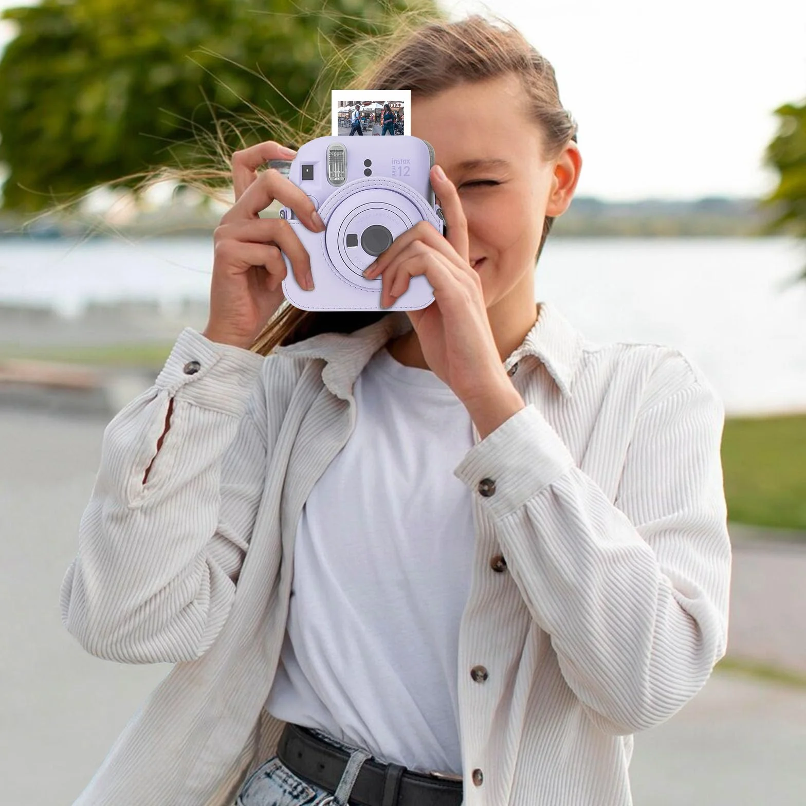 Fujifilm Instax Mini 12 Housse Appareil Photo Instantané Sac de Voyage Rose