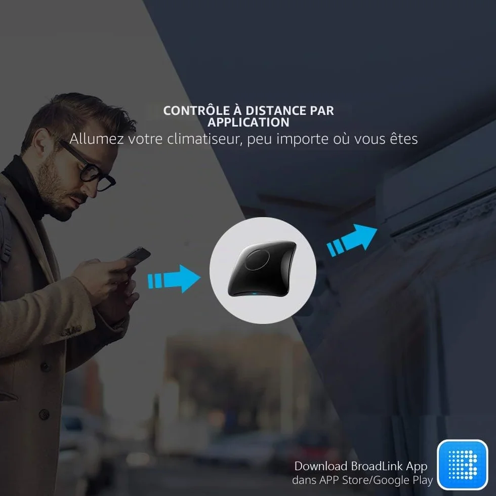 BroadLink RM4 Pro Télécommande Universelle IR/RF (Wi-FI 2.4GHz), Codes d’Apprentissage pour Maison Intelligente, TV, STB, AC, Rideaux, Compatible Alexa