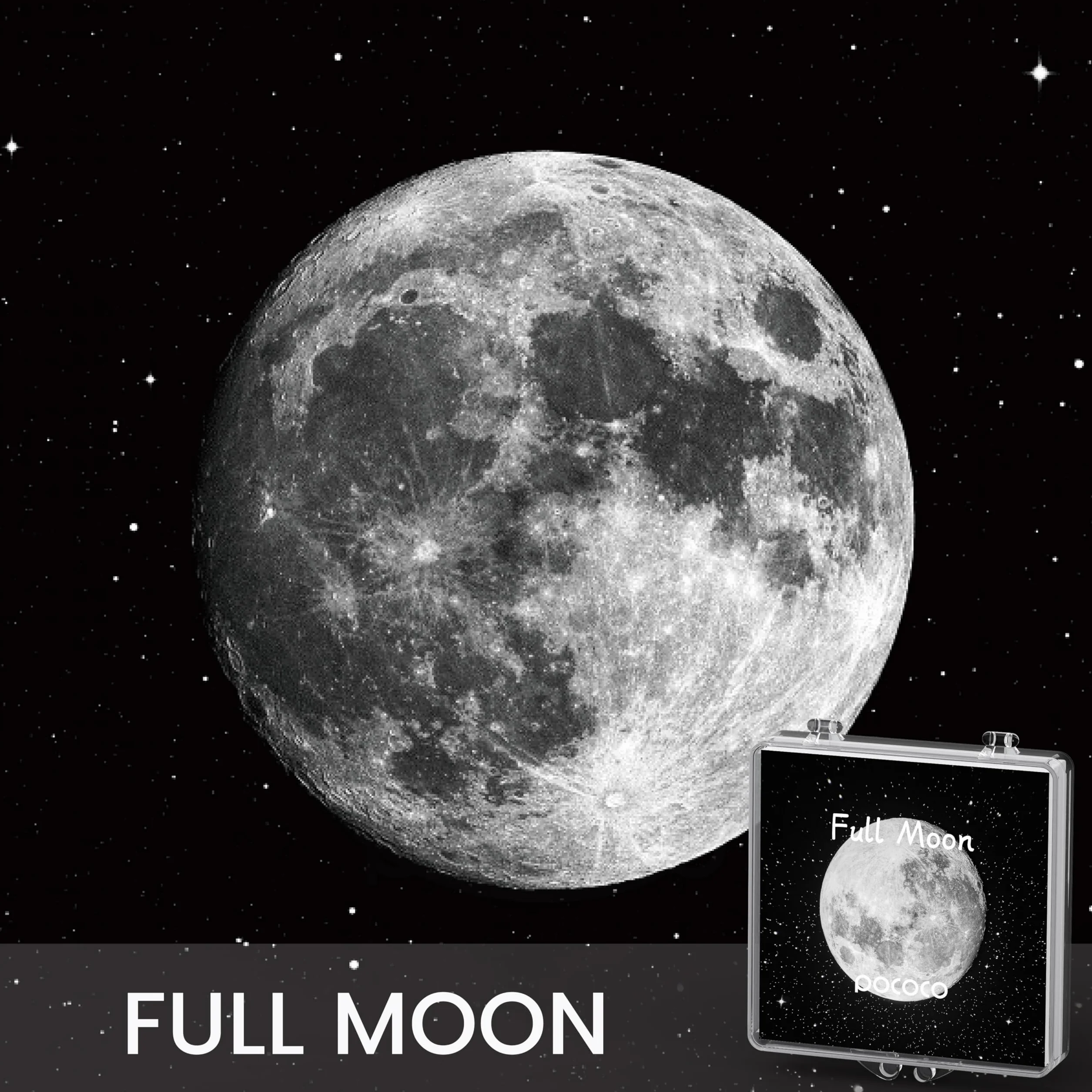 Disques Réalistes Moon - Disques pour Le Projecteur d'Étoiles POCOCO Galaxy Lite Home Planetarium, Ultra HD 5k, 3 Pièces (Moon - 3 Disques sans Projecteur)