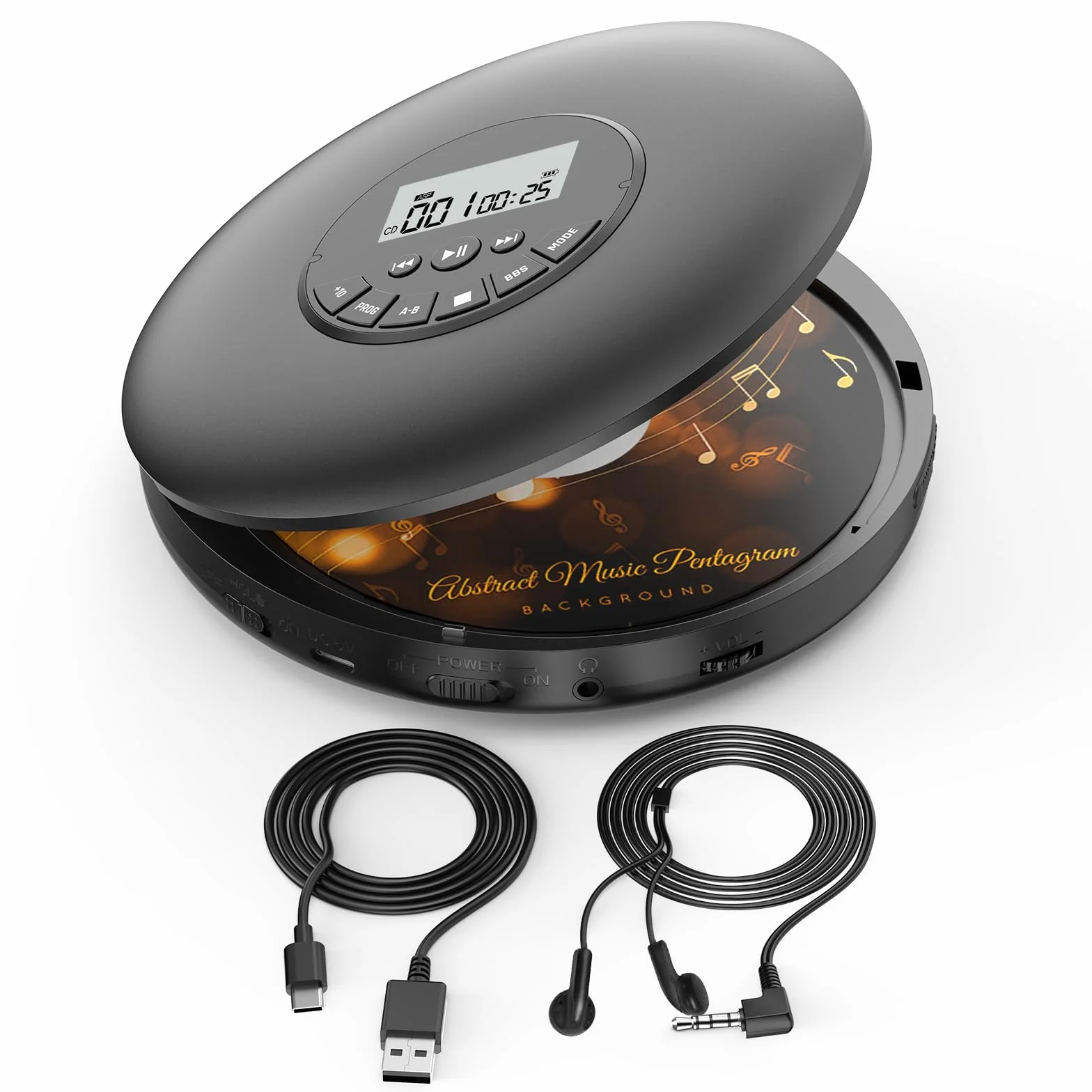 Lecteur CD Portable Arafuna avec Protection Anti-Saut, Casque Inclus